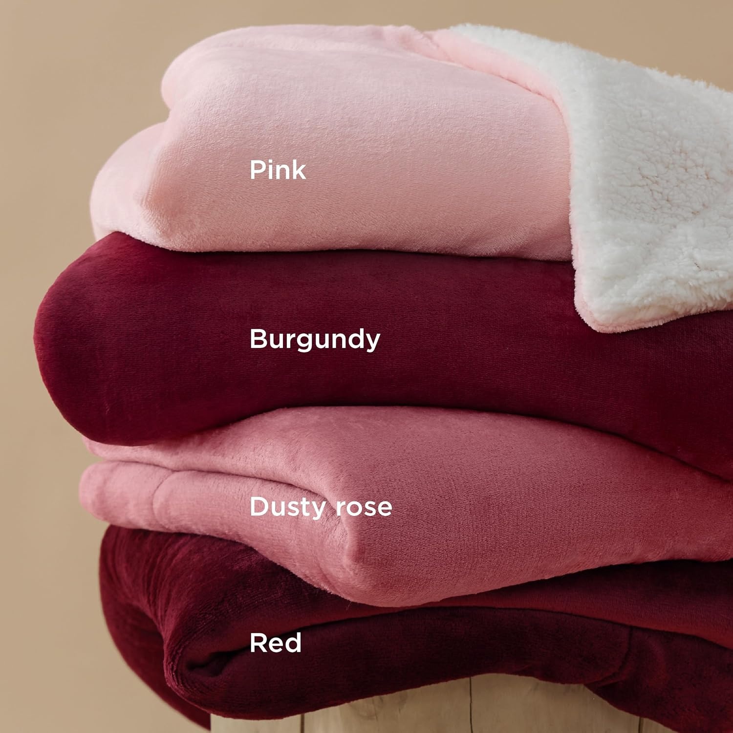 image:imageBedsure GentleSoft Sherpa Fleece Throw Blanket for Couch NonHeated Thick amp Warm Cozy Comfort Blanket for Winter Fall Soft Fuzzy Plush Throw Gifts for Women and Men Grey 50x60 Inches07 Burgundy