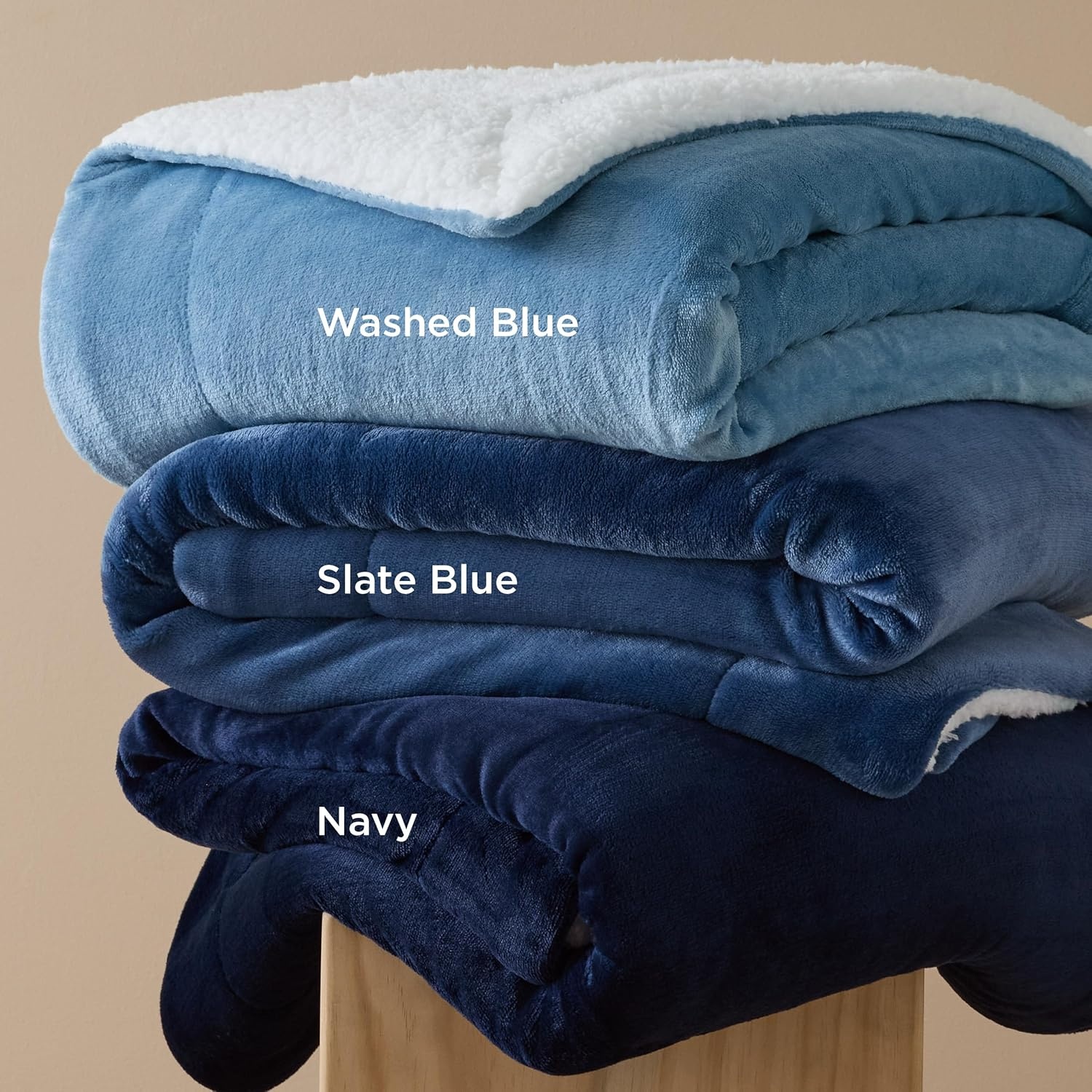 image:imageBedsure GentleSoft Sherpa Fleece Throw Blanket for Couch NonHeated Thick amp Warm Cozy Comfort Blanket for Winter Fall Soft Fuzzy Plush Throw Gifts for Women and Men Grey 50x60 Inches03 Washed Blue