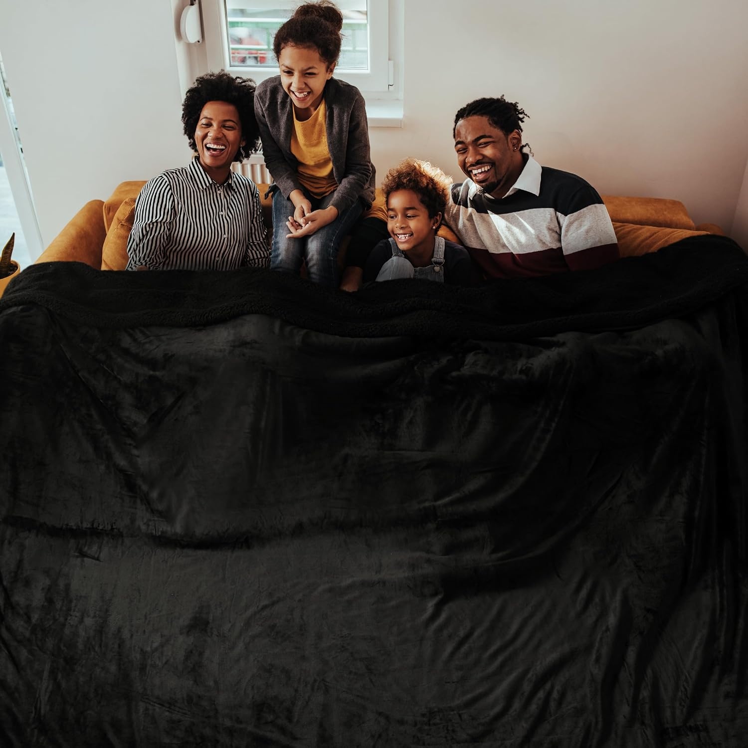 image:imageBedsure GentleSoft Sherpa Fleece Throw Blanket for Couch NonHeated Thick amp Warm Cozy Comfort Blanket for Winter Fall Soft Fuzzy Plush Throw Gifts for Women and Men Grey 50x60 Inches02 Black