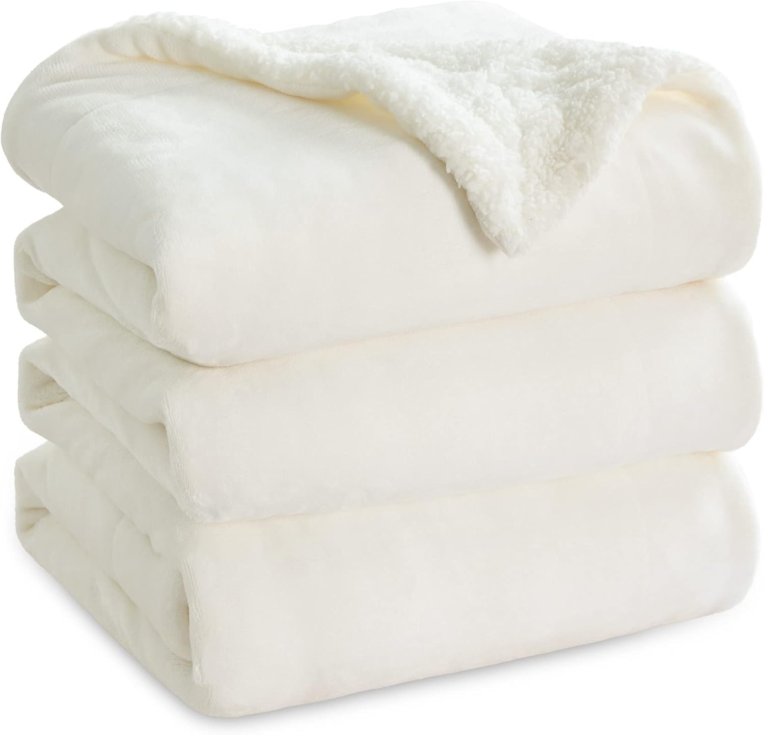 image:imageBedsure GentleSoft Sherpa Fleece Throw Blanket for Couch NonHeated Thick amp Warm Cozy Comfort Blanket for Winter Fall Soft Fuzzy Plush Throw Gifts for Women and Men Grey 50x60 Inches06 Cream