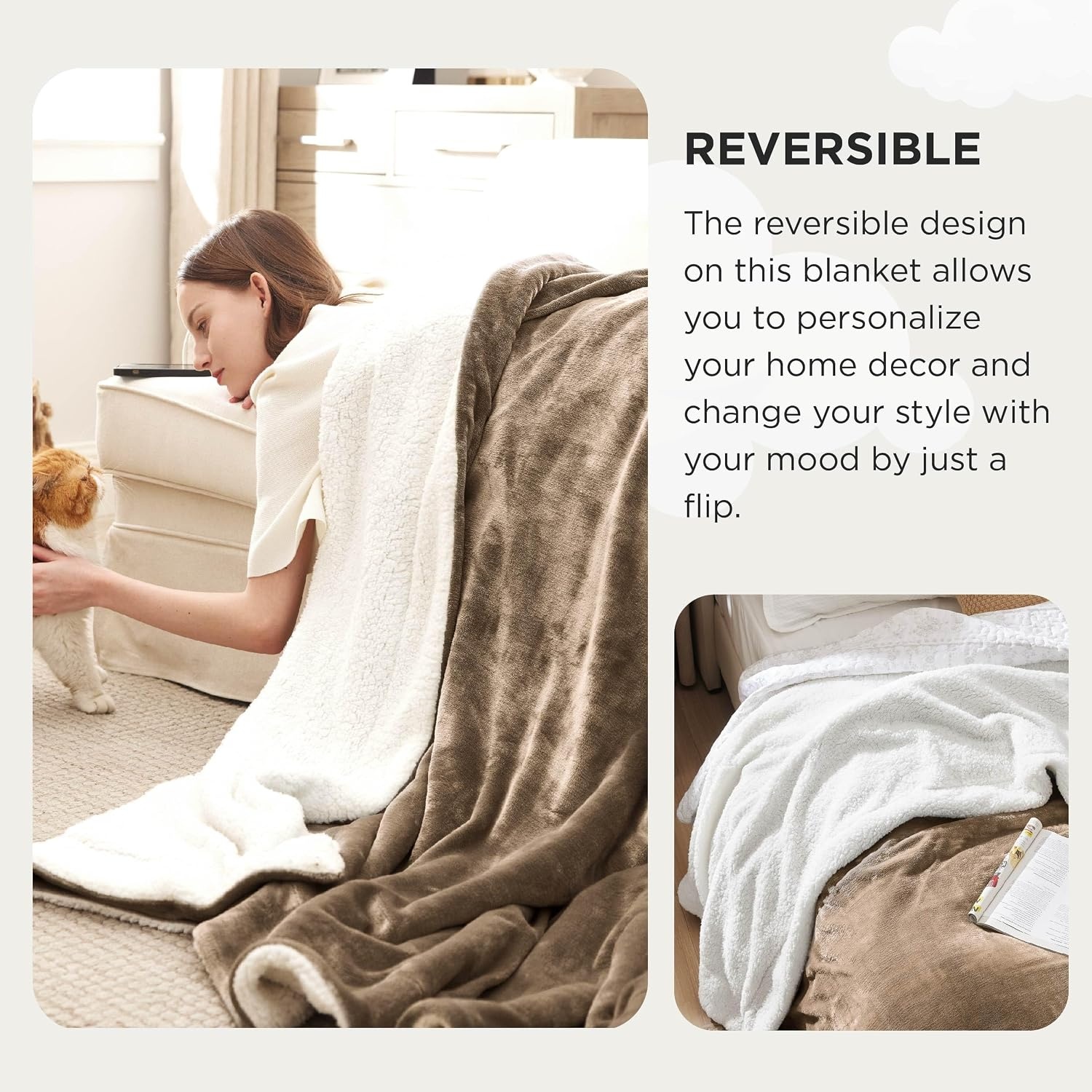 image:imageBedsure GentleSoft Sherpa Fleece Throw Blanket for Couch NonHeated Thick amp Warm Cozy Comfort Blanket for Winter Fall Soft Fuzzy Plush Throw Gifts for Women and Men Grey 50x60 Inches05 Camel
