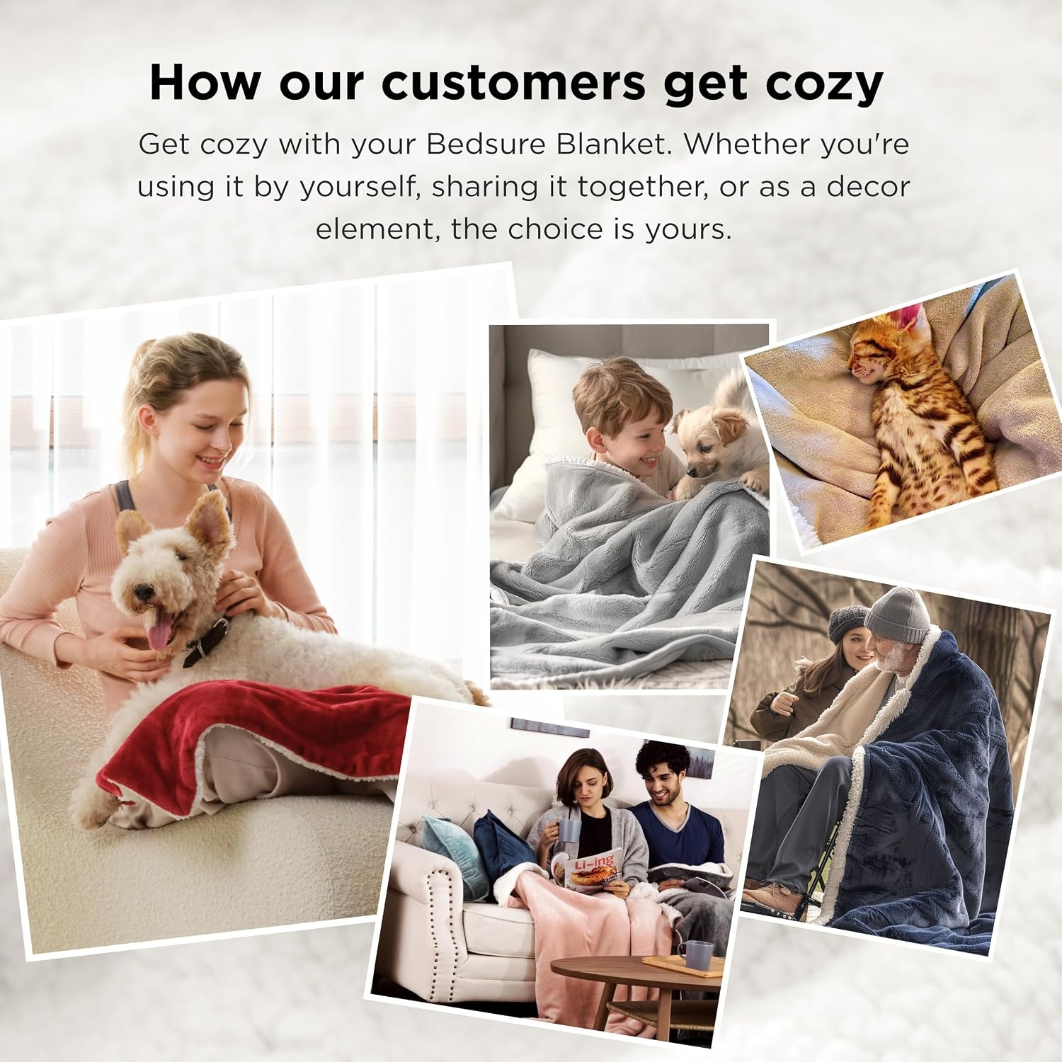 image:imageBedsure GentleSoft Sherpa Fleece Throw Blanket for Couch NonHeated Thick amp Warm Cozy Comfort Blanket for Winter Fall Soft Fuzzy Plush Throw Gifts for Women and Men Grey 50x60 Inches01 Grey
