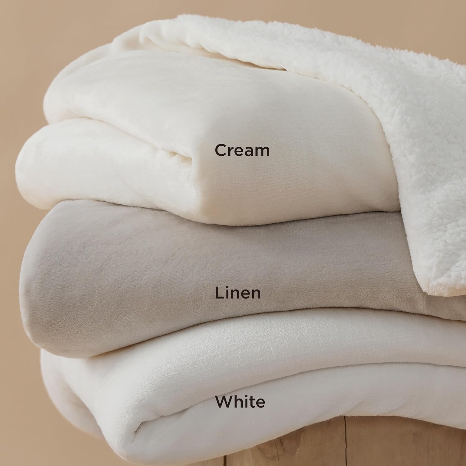 image:imageBedsure GentleSoft Sherpa Fleece Throw Blanket for Couch NonHeated Thick amp Warm Cozy Comfort Blanket for Winter Fall Soft Fuzzy Plush Throw Gifts for Women and Men Grey 50x60 Inches05 Linen