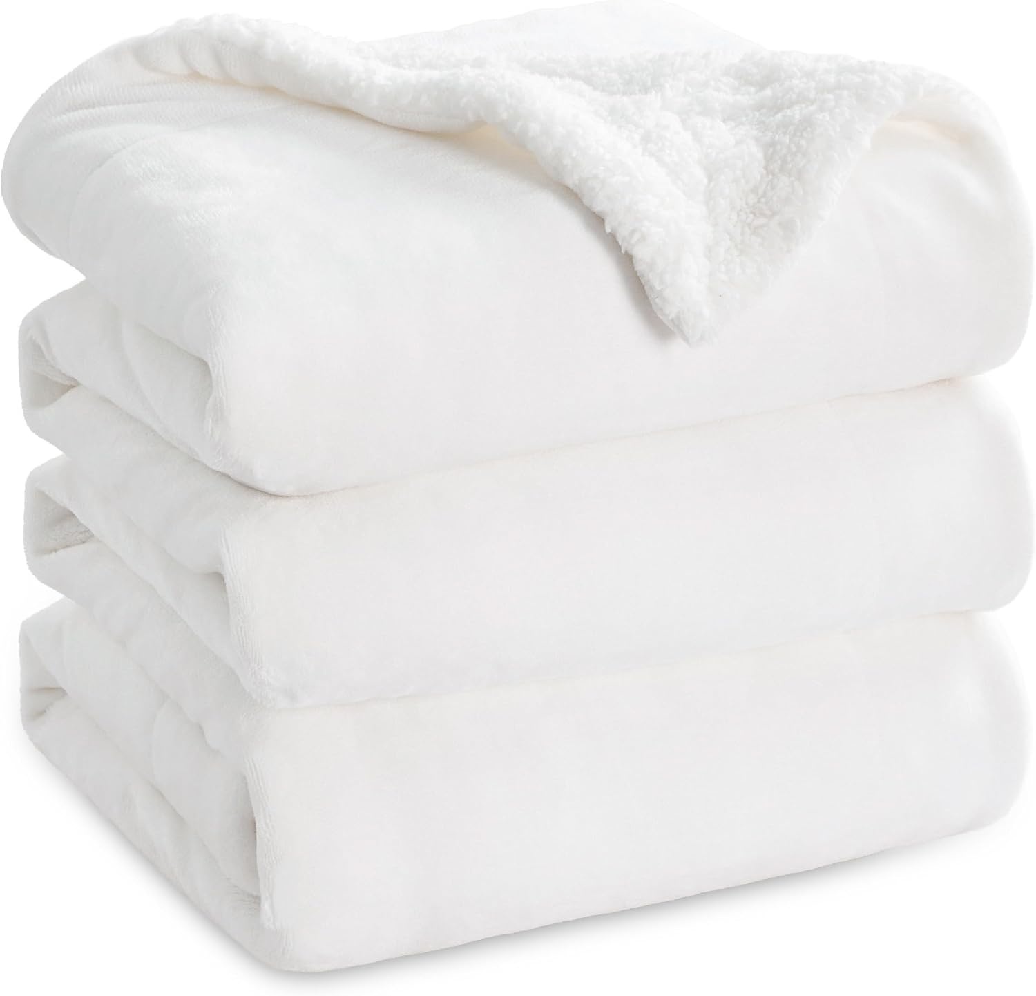 image:imageBedsure GentleSoft Sherpa Fleece Throw Blanket for Couch NonHeated Thick amp Warm Cozy Comfort Blanket for Winter Fall Soft Fuzzy Plush Throw Gifts for Women and Men Grey 50x60 Inches06 Bright White