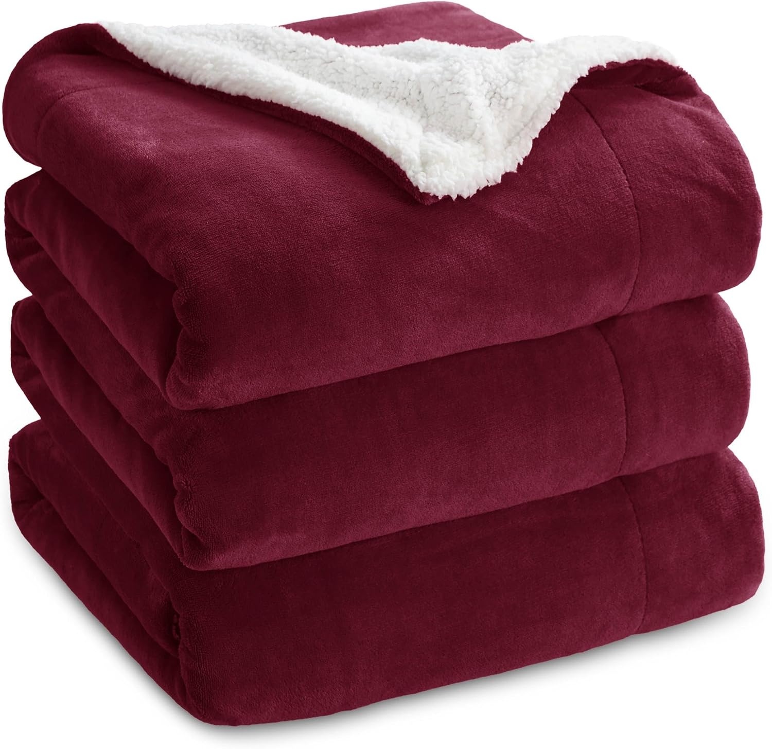 image:imageBedsure GentleSoft Sherpa Fleece Throw Blanket for Couch NonHeated Thick amp Warm Cozy Comfort Blanket for Winter Fall Soft Fuzzy Plush Throw Gifts for Women and Men Grey 50x60 Inches07 Burgundy