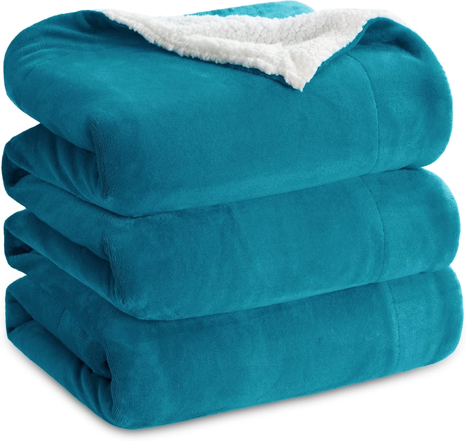 image:imageBedsure GentleSoft Sherpa Fleece Throw Blanket for Couch NonHeated Thick amp Warm Cozy Comfort Blanket for Winter Fall Soft Fuzzy Plush Throw Gifts for Women and Men Grey 50x60 Inches09 Teal