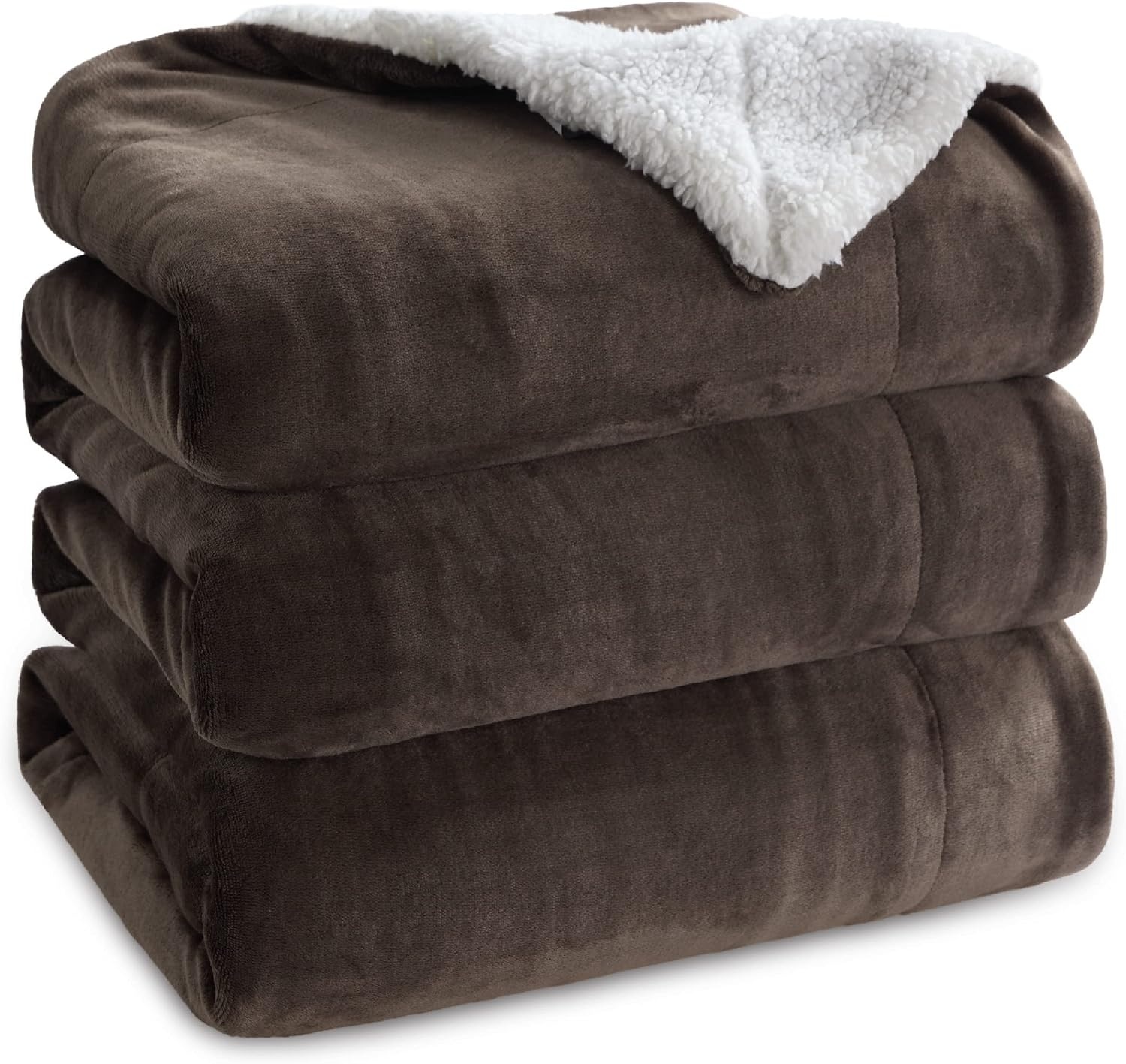 image:imageBedsure GentleSoft Sherpa Fleece Throw Blanket for Couch NonHeated Thick amp Warm Cozy Comfort Blanket for Winter Fall Soft Fuzzy Plush Throw Gifts for Women and Men Grey 50x60 Inches05 Brown