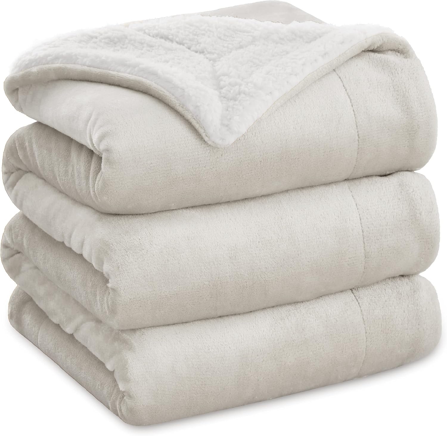 image:imageBedsure GentleSoft Sherpa Fleece Throw Blanket for Couch NonHeated Thick amp Warm Cozy Comfort Blanket for Winter Fall Soft Fuzzy Plush Throw Gifts for Women and Men Grey 50x60 Inches05 Linen
