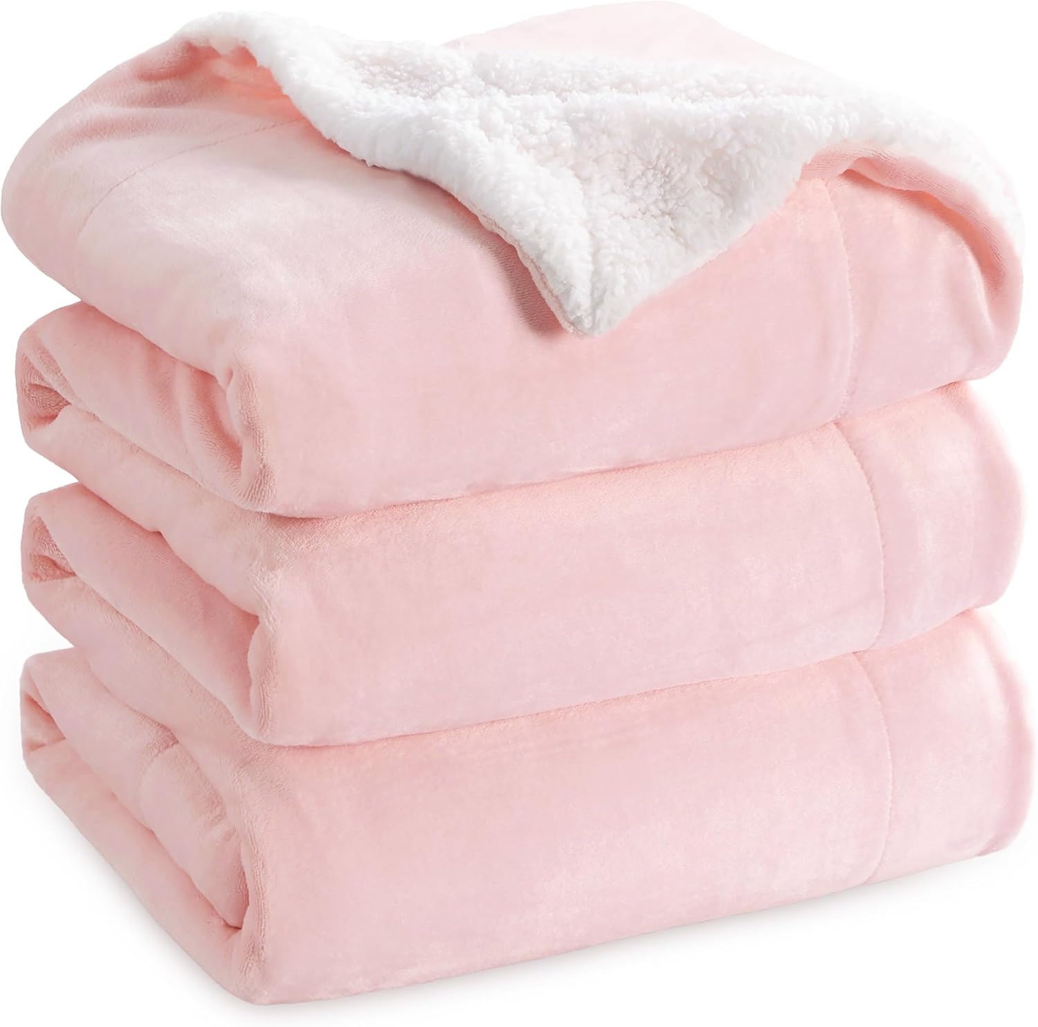 image:imageBedsure GentleSoft Sherpa Fleece Throw Blanket for Couch NonHeated Thick amp Warm Cozy Comfort Blanket for Winter Fall Soft Fuzzy Plush Throw Gifts for Women and Men Grey 50x60 Inches07 Pink