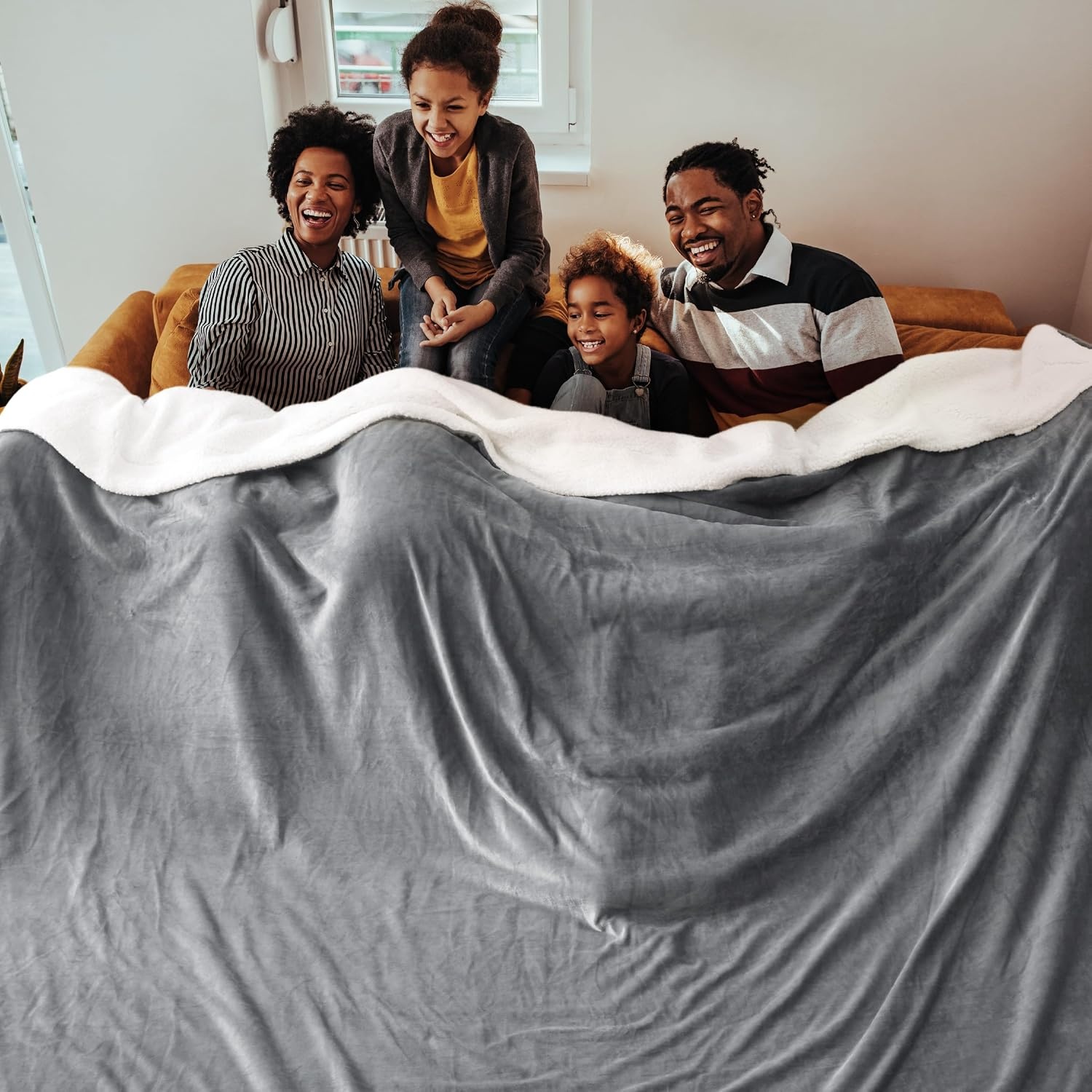 image:imageBedsure GentleSoft Sherpa Fleece Throw Blanket for Couch NonHeated Thick amp Warm Cozy Comfort Blanket for Winter Fall Soft Fuzzy Plush Throw Gifts for Women and Men Grey 50x60 Inches01 Grey