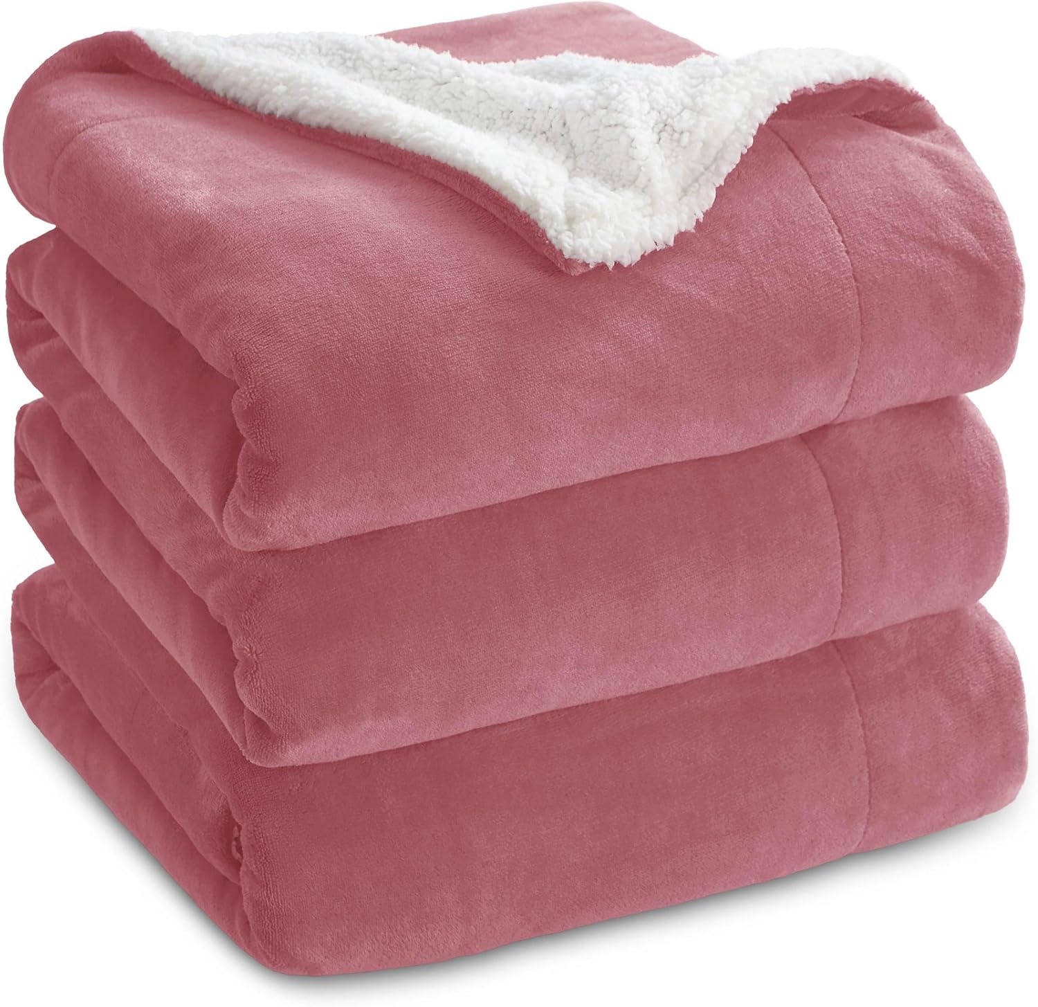 image:imageBedsure GentleSoft Sherpa Fleece Throw Blanket for Couch NonHeated Thick amp Warm Cozy Comfort Blanket for Winter Fall Soft Fuzzy Plush Throw Gifts for Women and Men Grey 50x60 Inches07 Dusty Rose