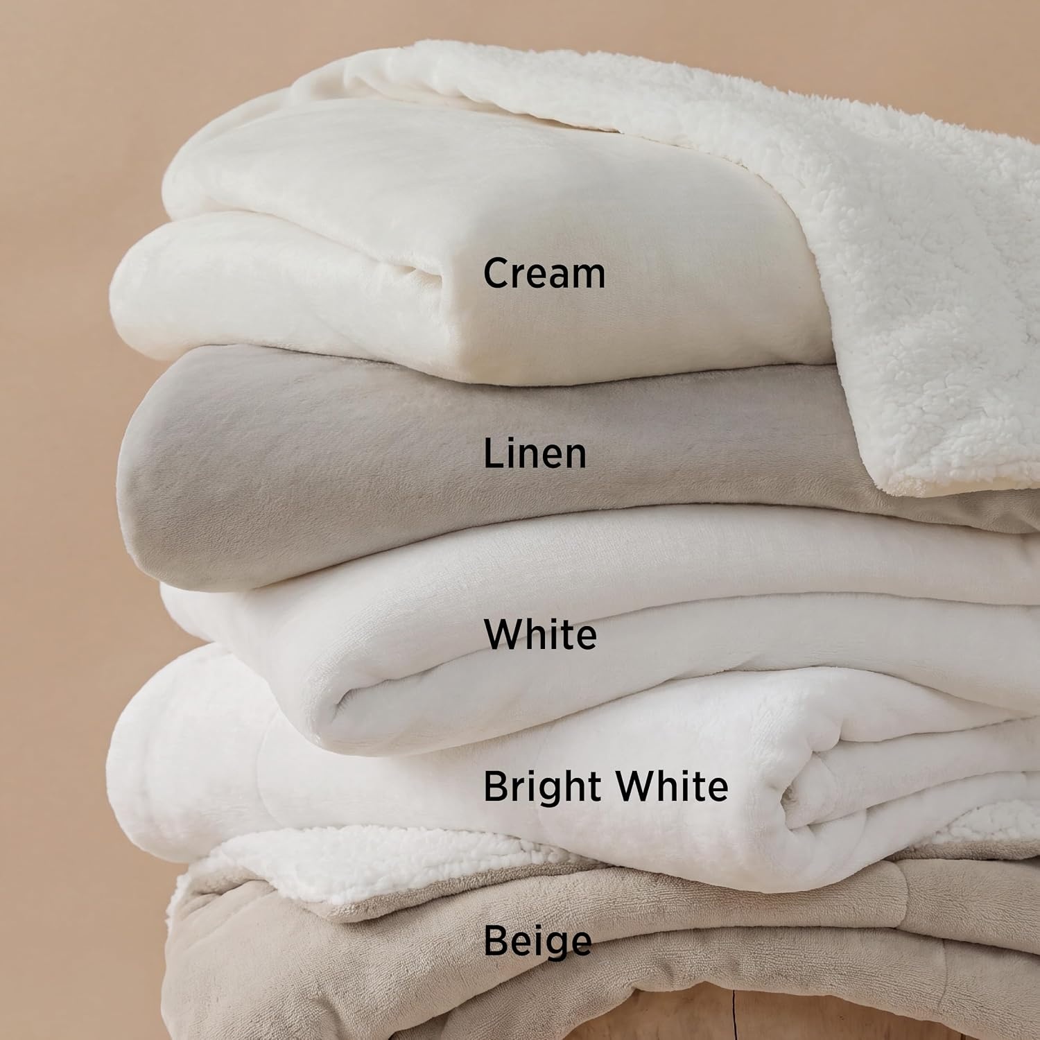 image:imageBedsure GentleSoft Sherpa Fleece Throw Blanket for Couch NonHeated Thick amp Warm Cozy Comfort Blanket for Winter Fall Soft Fuzzy Plush Throw Gifts for Women and Men Grey 50x60 Inches06 Bright White