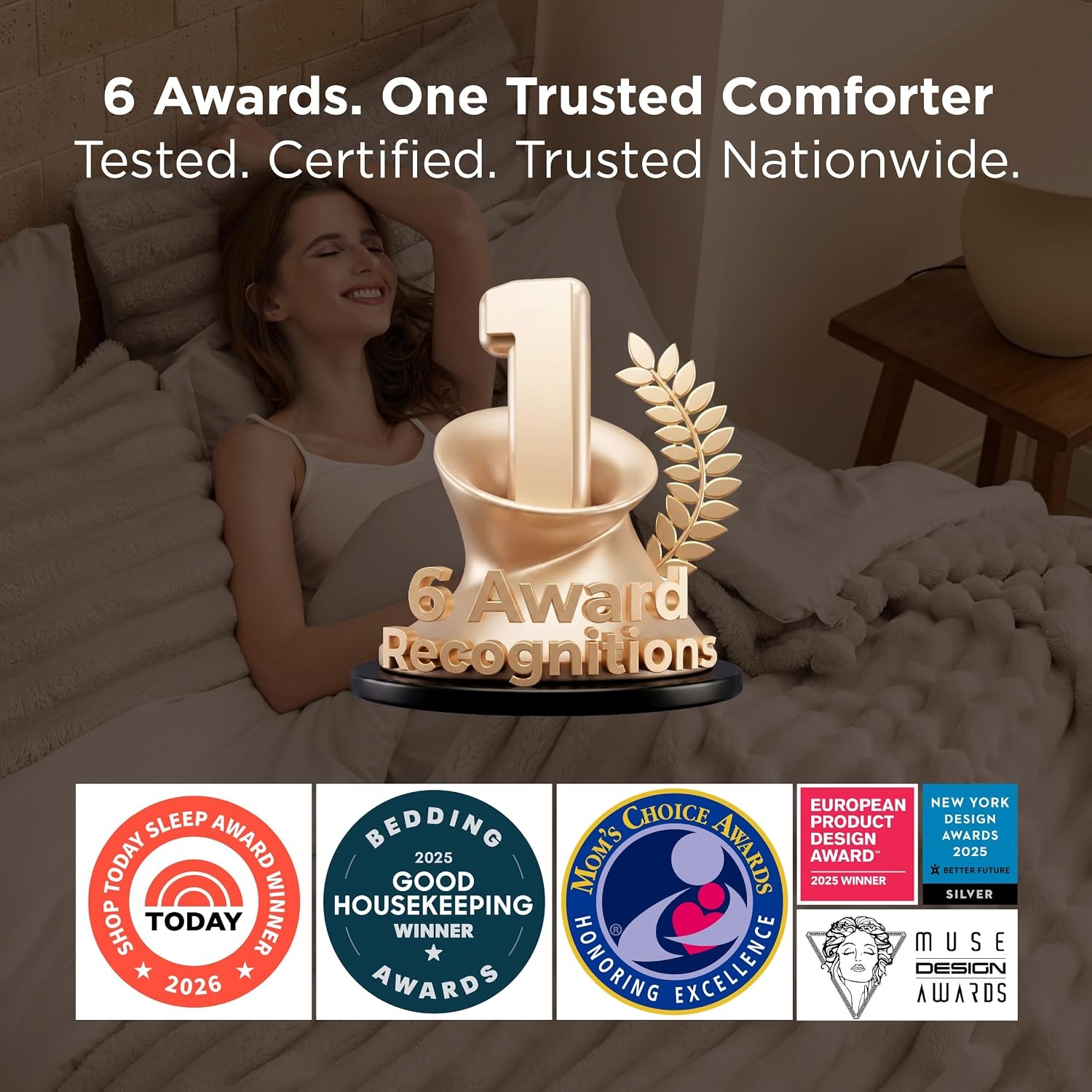 image:imageBedsure Gentlesoft 2in1 Queen Comforter Set and Detachable Fluffy Blanket Beige Bedding Set for All Season Use Detachable Design for Space Saving Includes 2 Pillow Shams 2 Pillowcases07 Grey
