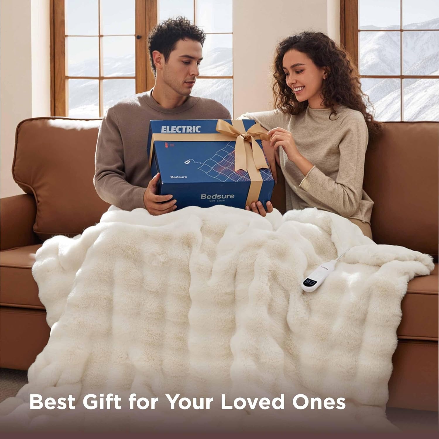 image:imageBedsure Heated Blanket Electric Throw Thick Striped Fast Heating Electric Blanket with Preheat Function 6 Heat amp 6 Timer Up to 10H 8H Auto Off ETL Certified Gifts for Women 50x60 White12 Coconut White