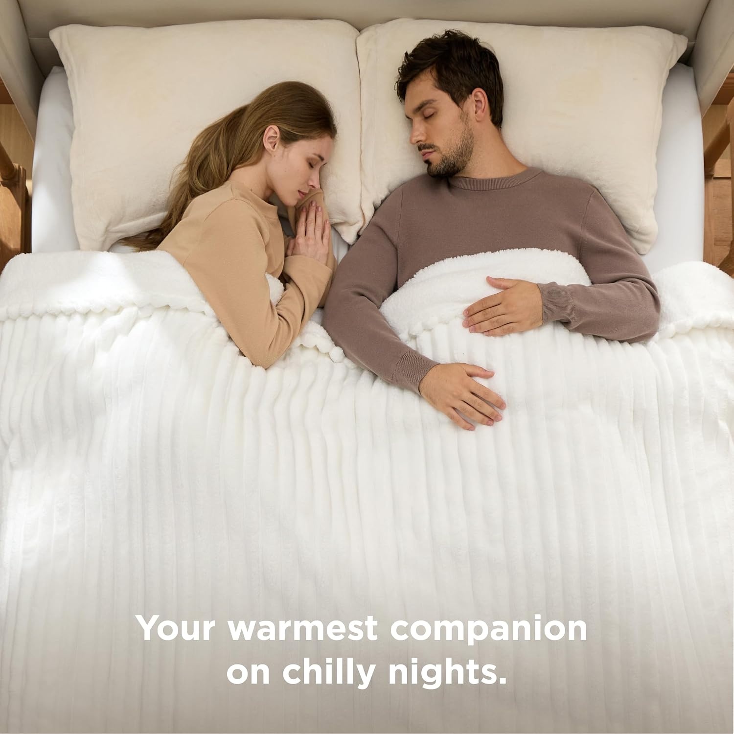 image:imageBedsure Heated Blanket Electric Throw Thick Striped Fast Heating Electric Blanket with Preheat Function 6 Heat amp 6 Timer Up to 10H 8H Auto Off ETL Certified Gifts for Women 50x60 White01 White