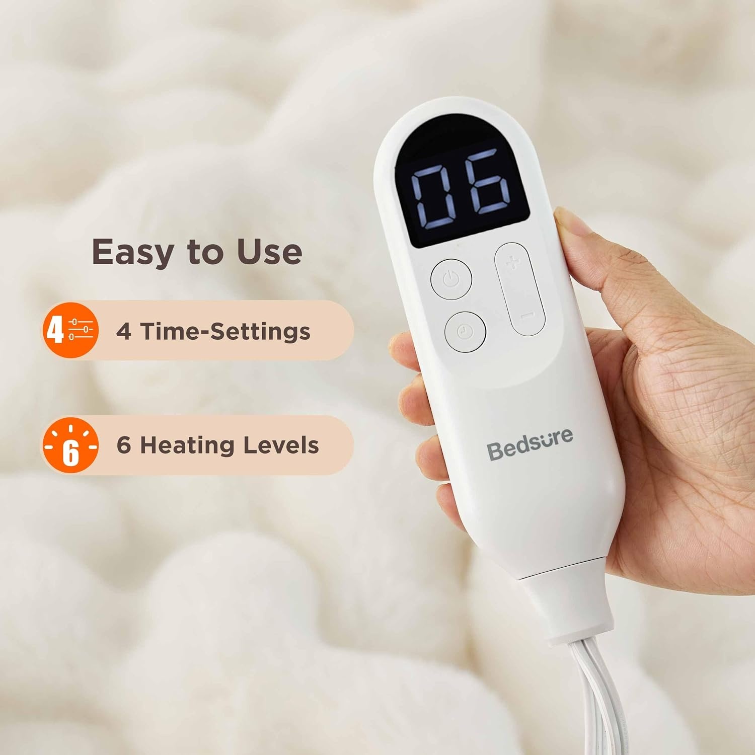 image:imageBedsure Heated Blanket Electric Throw Thick Striped Fast Heating Electric Blanket with Preheat Function 6 Heat amp 6 Timer Up to 10H 8H Auto Off ETL Certified Gifts for Women 50x60 White12 Coconut White