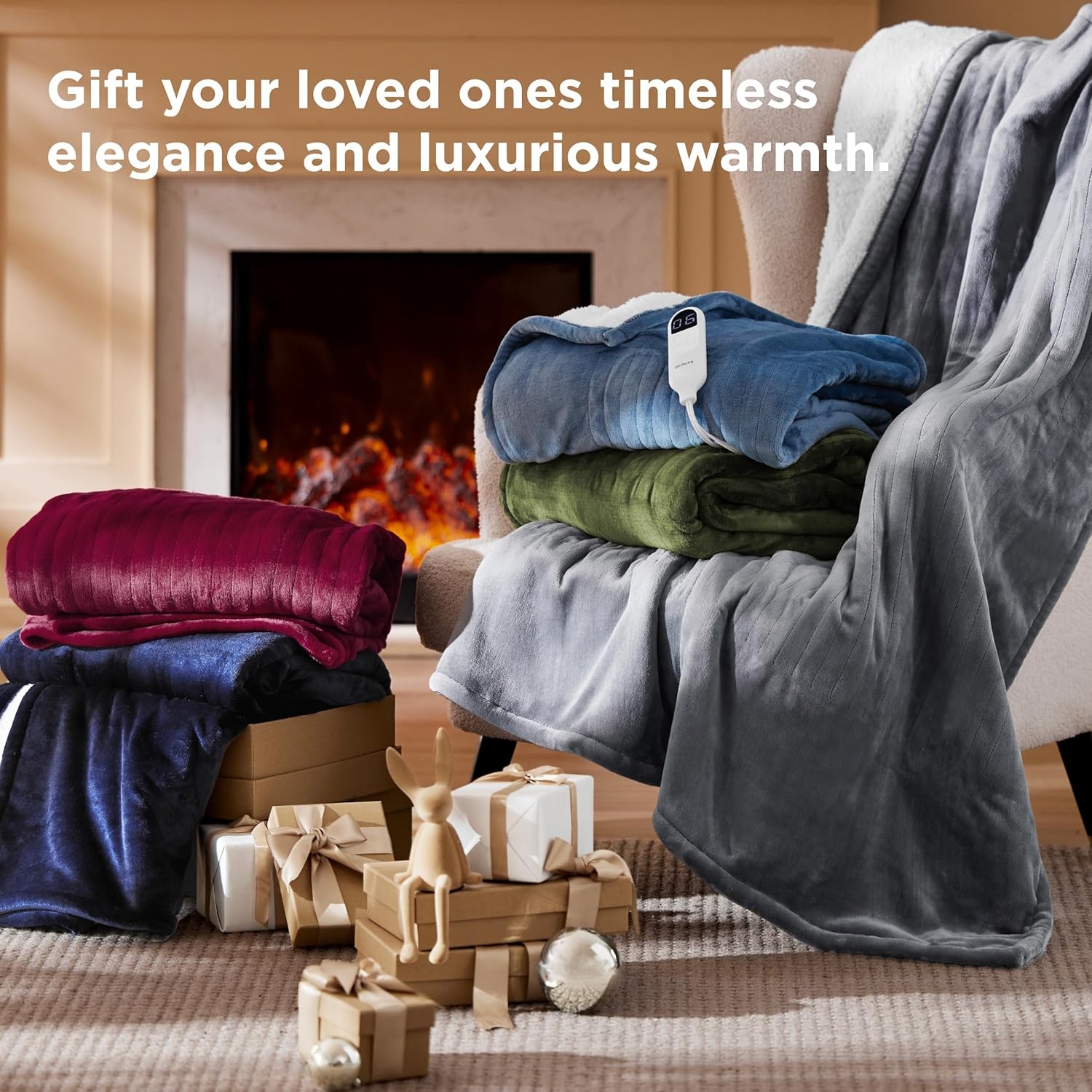 image:imageBedsure Heated Blanket Full Size Soft Electric Blanket with Preheat Cream 6 Heat6 Timer Settings 8H Auto ShutOff ETLFCC Flannel Sherpa Machine Washable Gifts for Grandma Grandpa 72x84in12 Dark Grey