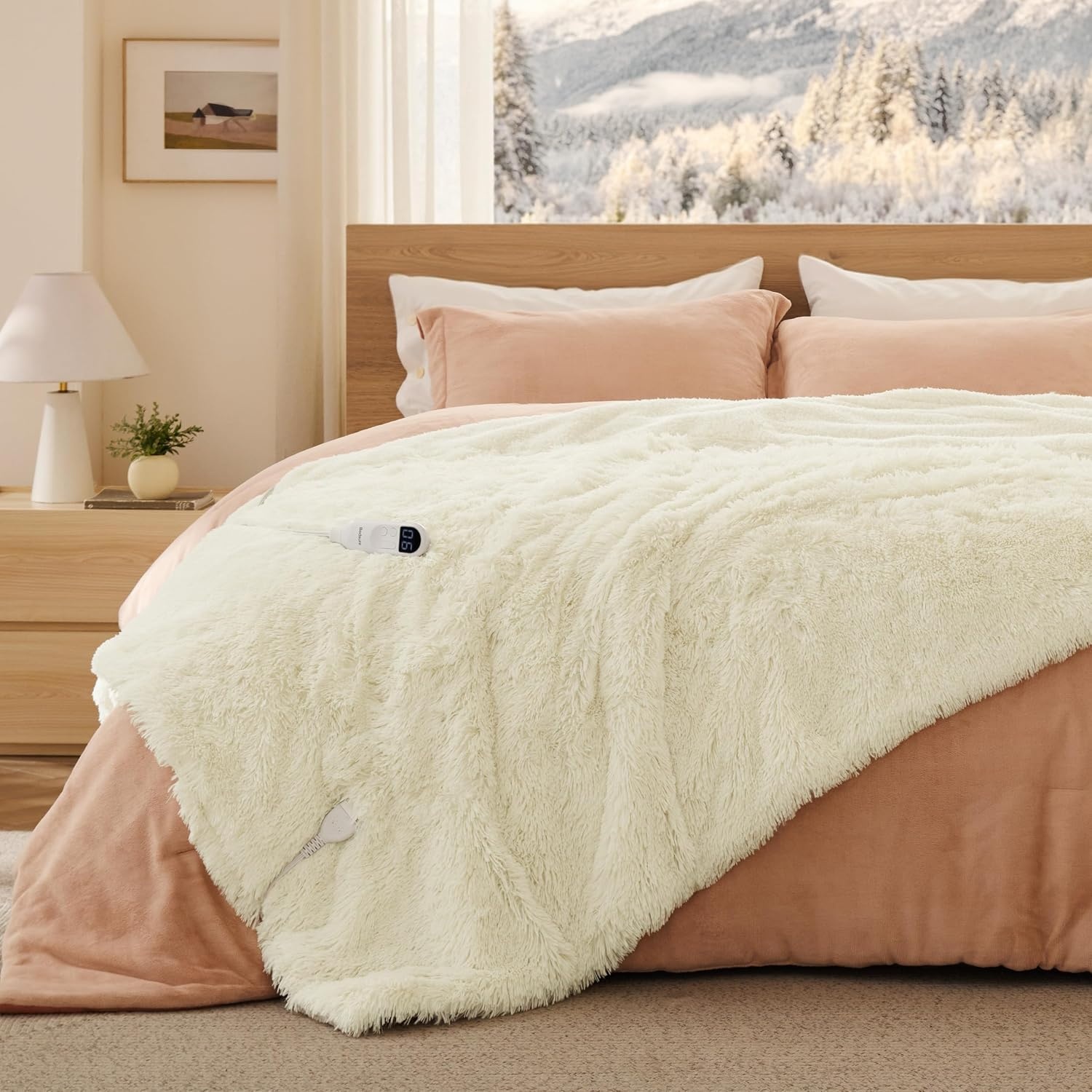 image:imageBedsure Heated Blanket Full Size Soft Electric Blanket with Preheat Cream 6 Heat6 Timer Settings 8H Auto ShutOff ETLFCC Flannel Sherpa Machine Washable Gifts for Grandma Grandpa 72x84in20 Cream
