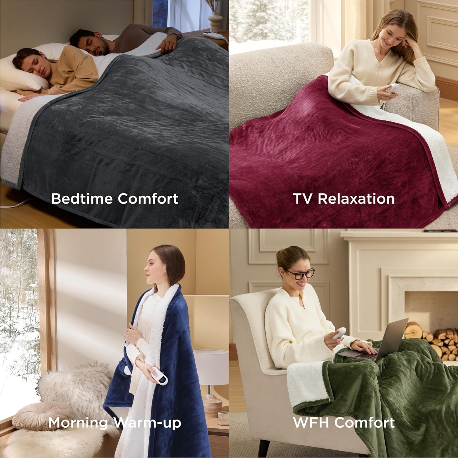 image:imageBedsure Heated Blanket Full Size Soft Electric Blanket with Preheat Cream 6 Heat6 Timer Settings 8H Auto ShutOff ETLFCC Flannel Sherpa Machine Washable Gifts for Grandma Grandpa 72x84in09 Pink