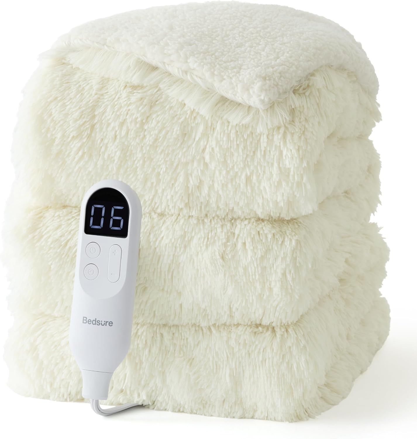 image:imageBedsure Heated Blanket Full Size Soft Electric Blanket with Preheat Cream 6 Heat6 Timer Settings 8H Auto ShutOff ETLFCC Flannel Sherpa Machine Washable Gifts for Grandma Grandpa 72x84in20 Cream