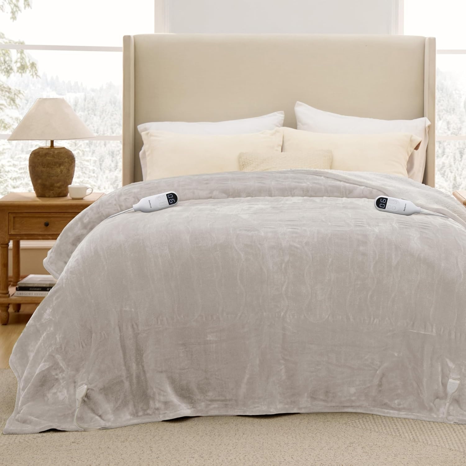 image:imageBedsure Heated Blanket Full Size Soft Electric Blanket with Preheat Cream 6 Heat6 Timer Settings 8H Auto ShutOff ETLFCC Flannel Sherpa Machine Washable Gifts for Grandma Grandpa 72x84in03 Cream
