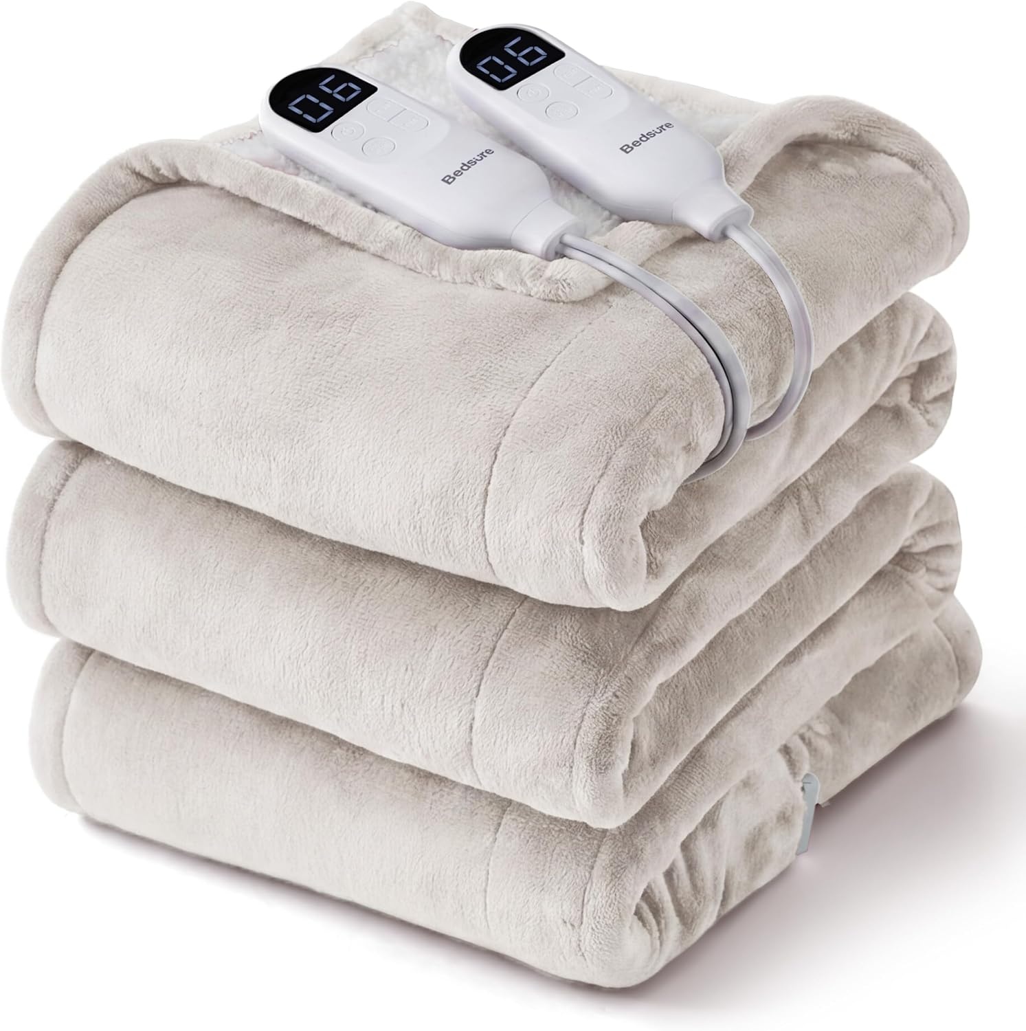 image:imageBedsure Heated Blanket Full Size Soft Electric Blanket with Preheat Cream 6 Heat6 Timer Settings 8H Auto ShutOff ETLFCC Flannel Sherpa Machine Washable Gifts for Grandma Grandpa 72x84in03 Cream