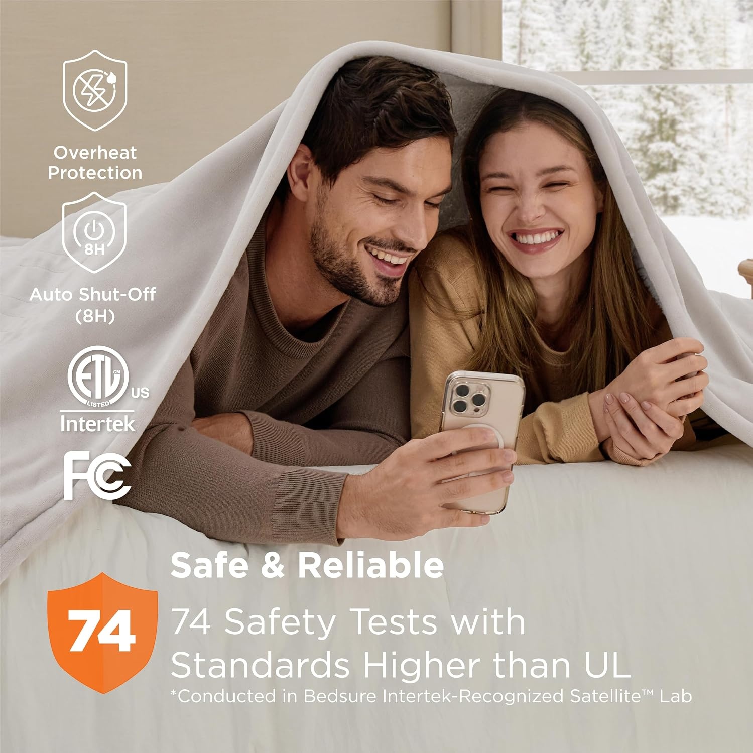 image:imageBedsure Heated Blanket Full Size Soft Electric Blanket with Preheat Cream 6 Heat6 Timer Settings 8H Auto ShutOff ETLFCC Flannel Sherpa Machine Washable Gifts for Grandma Grandpa 72x84in03 Cream