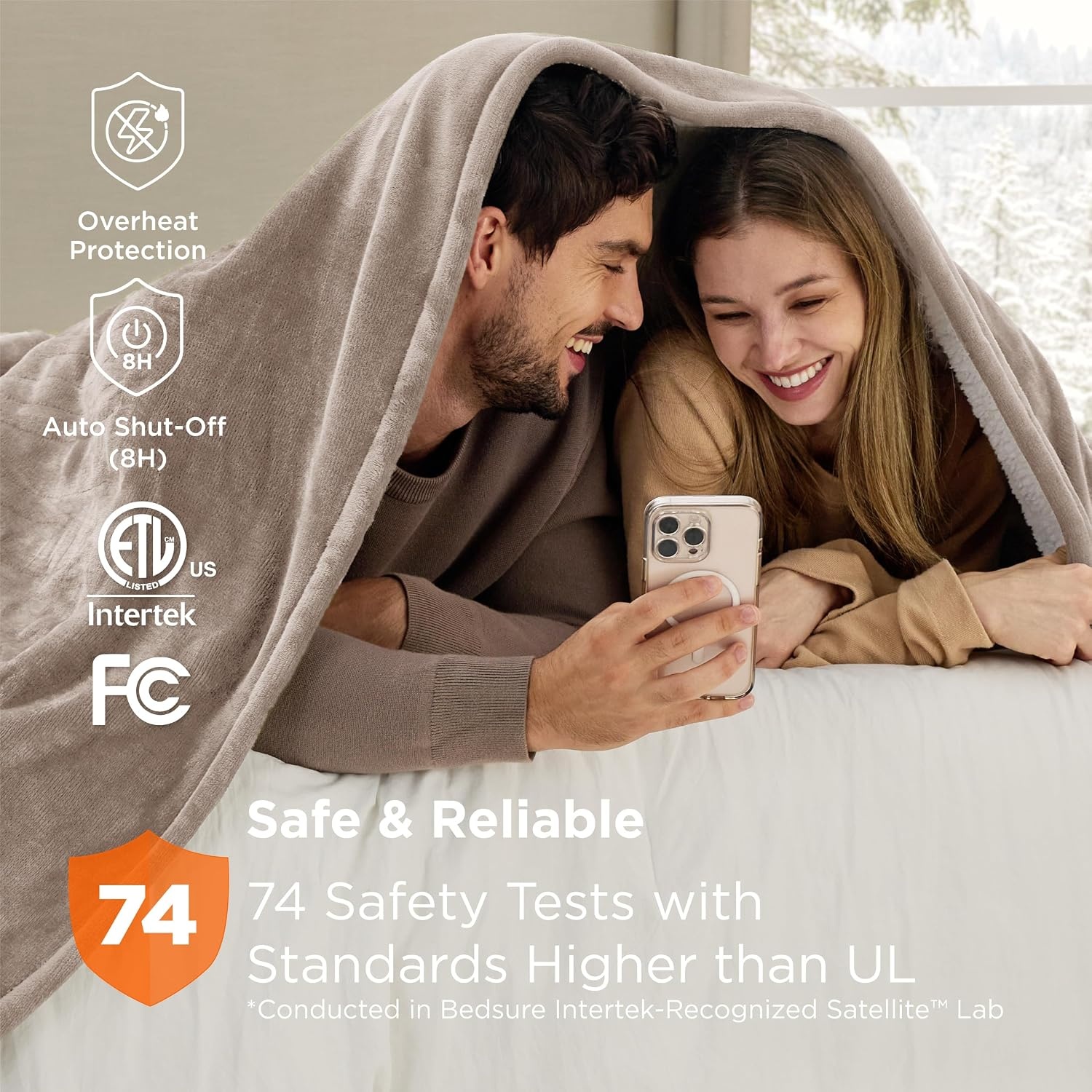image:imageBedsure Heated Blanket Full Size Soft Electric Blanket with Preheat Cream 6 Heat6 Timer Settings 8H Auto ShutOff ETLFCC Flannel Sherpa Machine Washable Gifts for Grandma Grandpa 72x84in07 Taupe