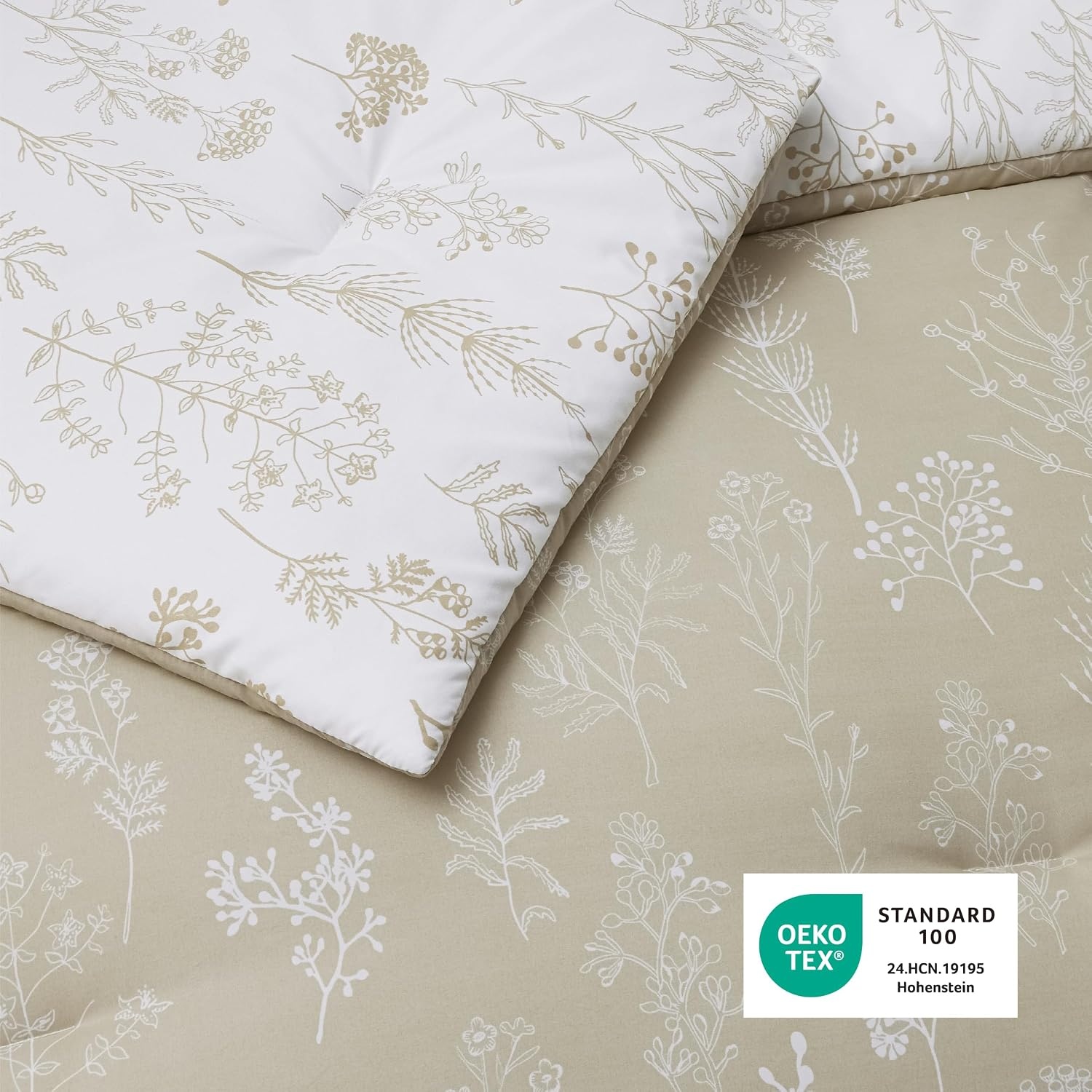 image:imageBedsure Light Grey Queen Comforter Set Reversible Floral Bed Set Soft Summer Lightweight Bedding for Bedroom 1 Soft Botanical Flowers Comforter and 2 Pillow Shams17 Linen