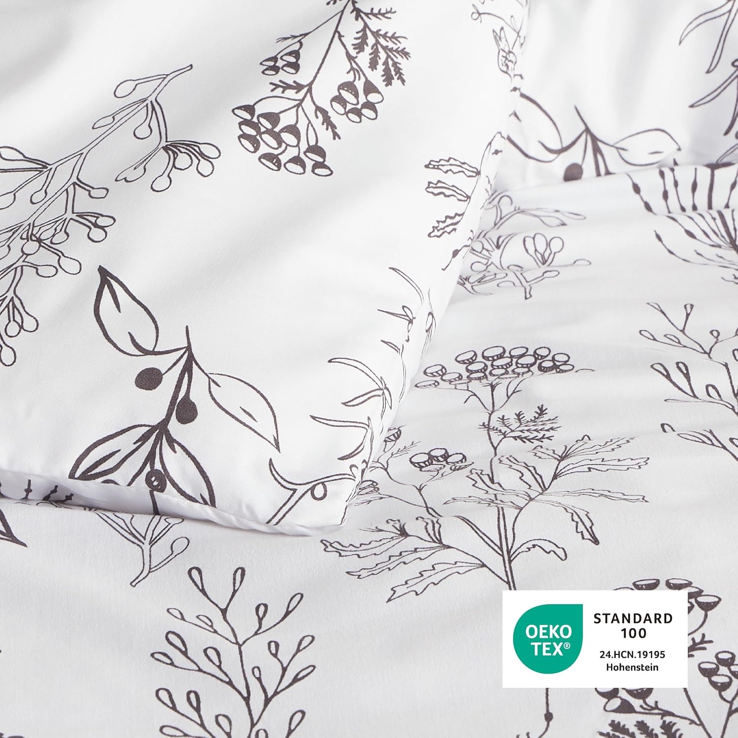 image:imageBedsure Light Grey Queen Comforter Set Reversible Floral Bed Set Soft Summer Lightweight Bedding for Bedroom 1 Soft Botanical Flowers Comforter and 2 Pillow Shams21 Bright White