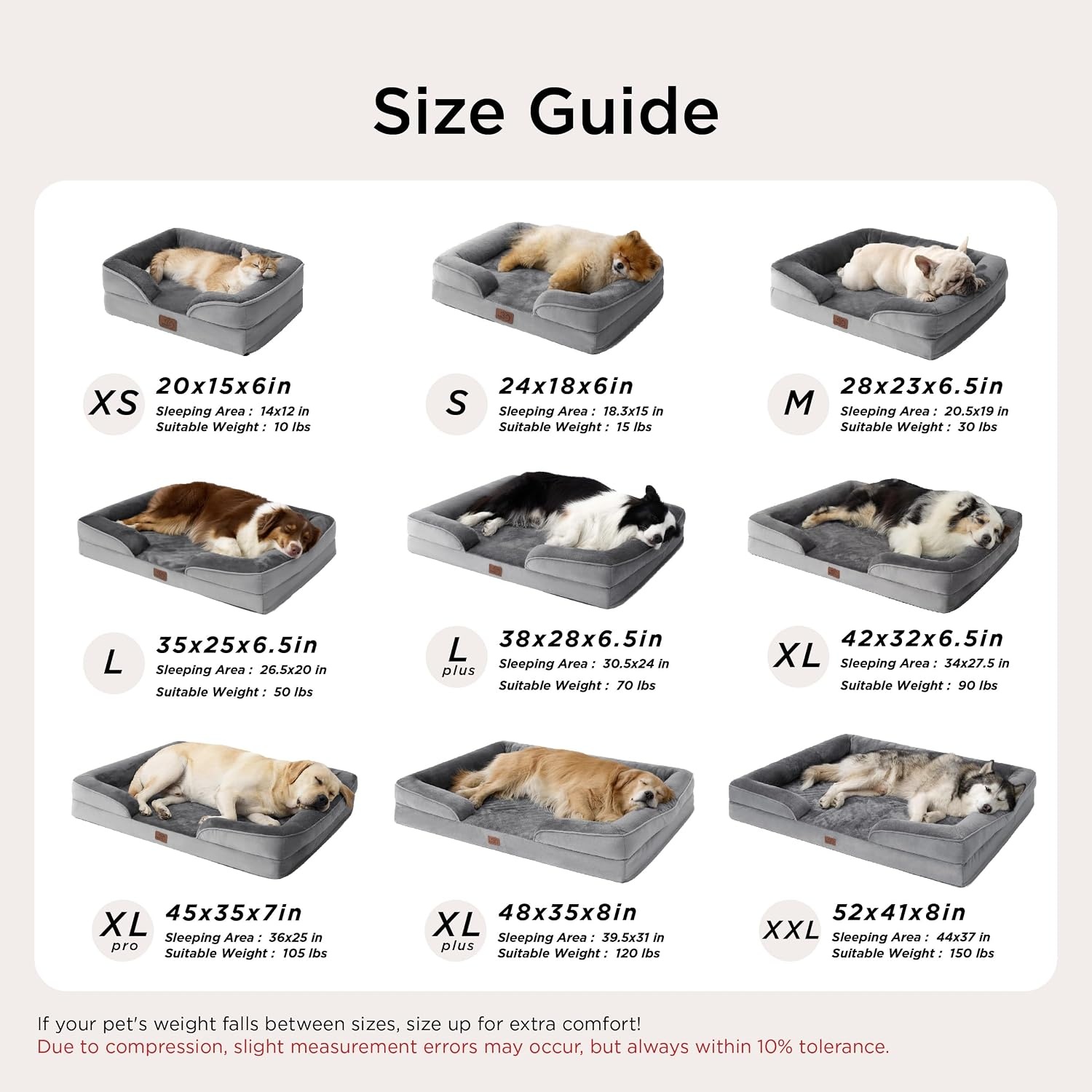 image:imageBedsure Orthopedic XL Dog Bed Extra Large with Removable Washable Cover 42 Classic Comfy Xlarge Dog Couch Sofa Waterproof Cozy Bolster Sides Nonslip Bottom Pet Bed for CatsSenior Dogs GreySelf WarmingGrey