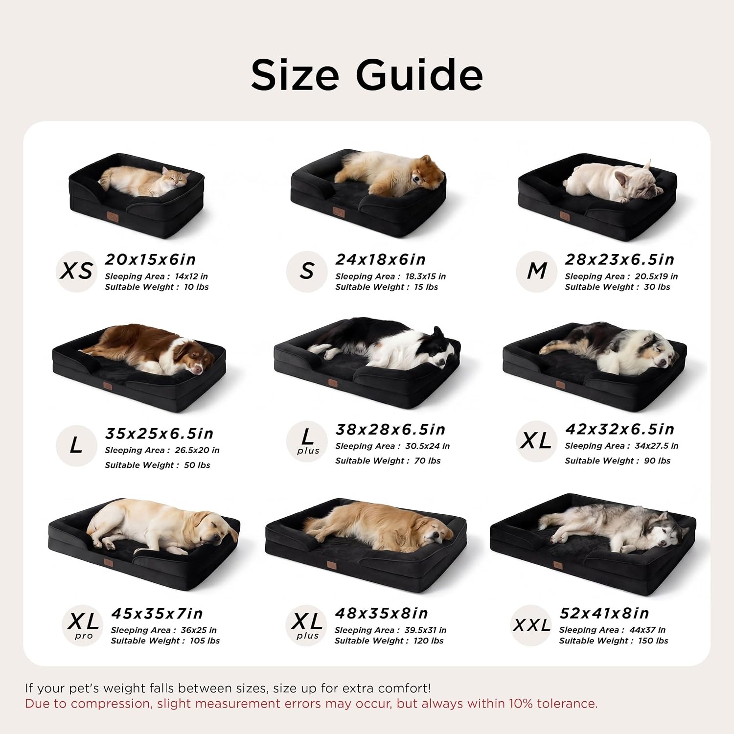 image:imageBedsure Orthopedic XL Dog Bed Extra Large with Removable Washable Cover 42 Classic Comfy Xlarge Dog Couch Sofa Waterproof Cozy Bolster Sides Nonslip Bottom Pet Bed for CatsSenior Dogs GreyBlack