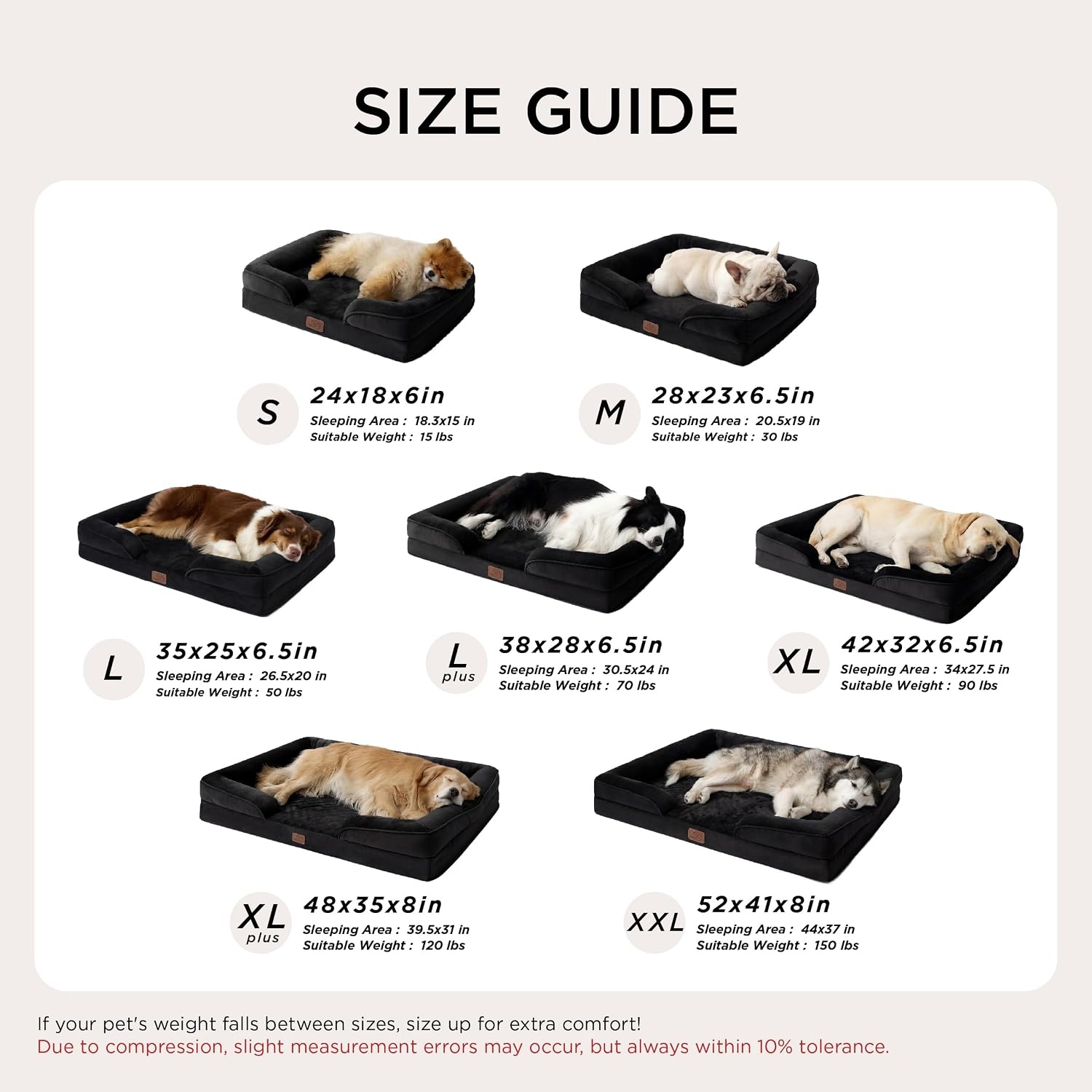 image:imageBedsure Orthopedic XL Dog Bed Extra Large with Removable Washable Cover 42 Classic Comfy Xlarge Dog Couch Sofa Waterproof Cozy Bolster Sides Nonslip Bottom Pet Bed for CatsSenior Dogs GreyBlack