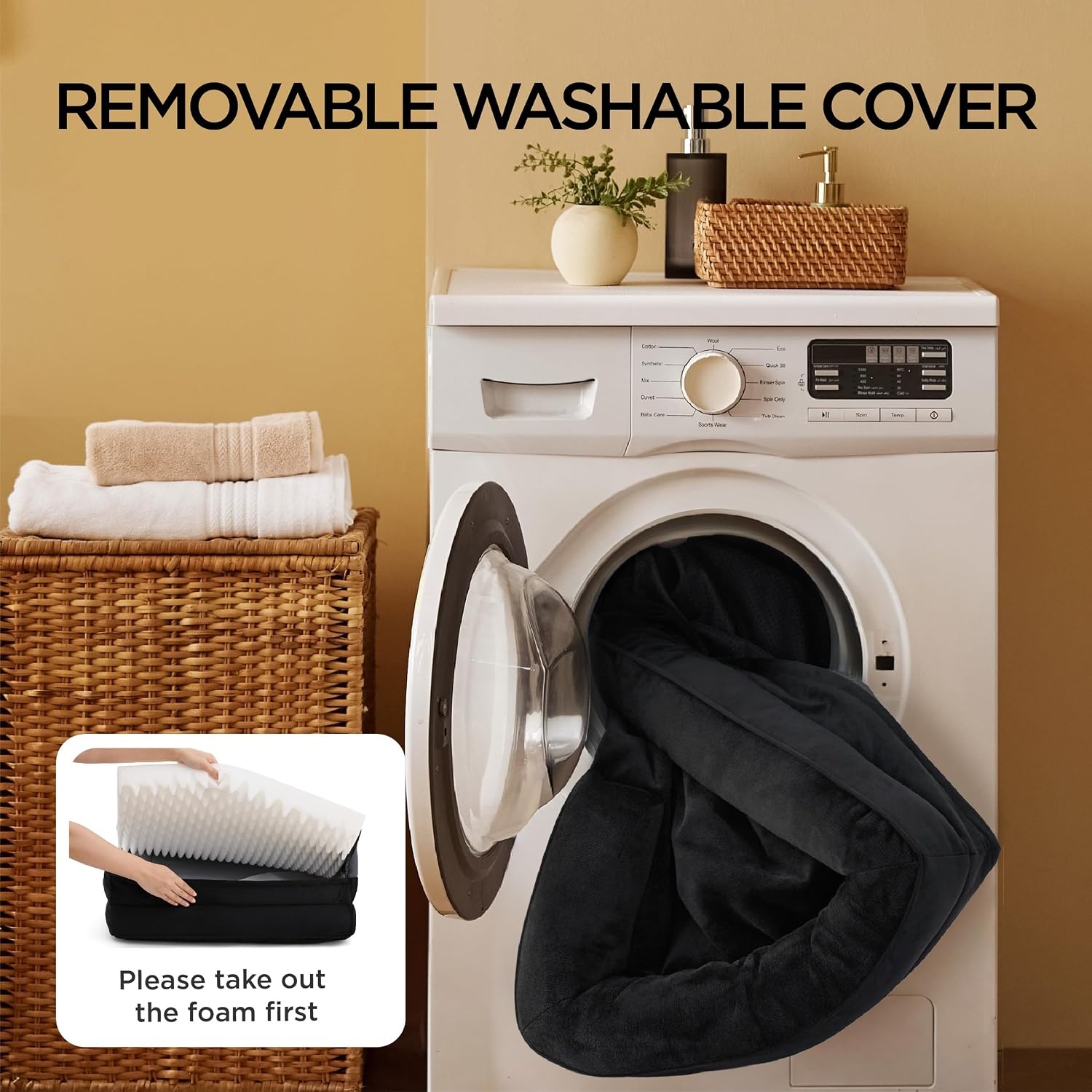image:imageBedsure Orthopedic XL Dog Bed Extra Large with Removable Washable Cover 42 Classic Comfy Xlarge Dog Couch Sofa Waterproof Cozy Bolster Sides Nonslip Bottom Pet Bed for CatsSenior Dogs GreyBlack