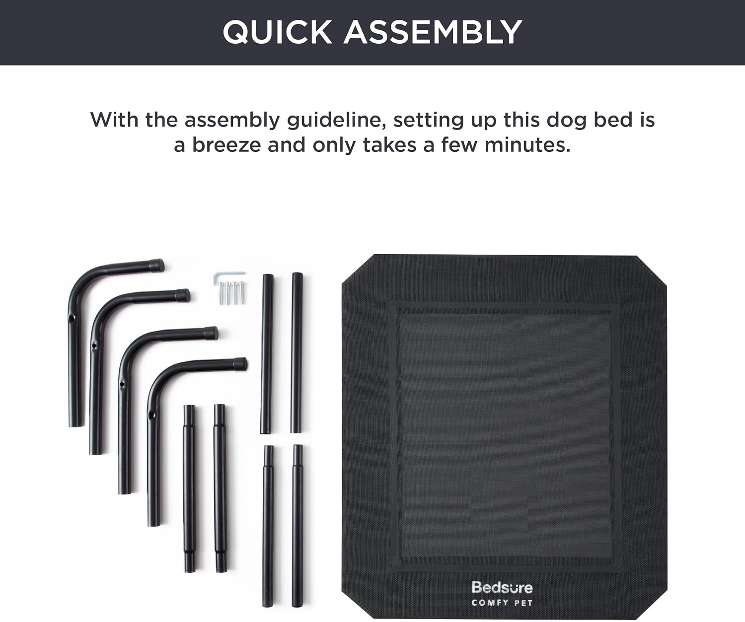 image:imageBedsure Outdoor Elevated Cooling Dog Bed Medium Size Dog 43in Terracotta Portable Raised Camping Pet Cot HammockBreathable Teslin MeshWeather ResistantFor Medium Pet Up to 65 lbsEasy to AssembleBlack