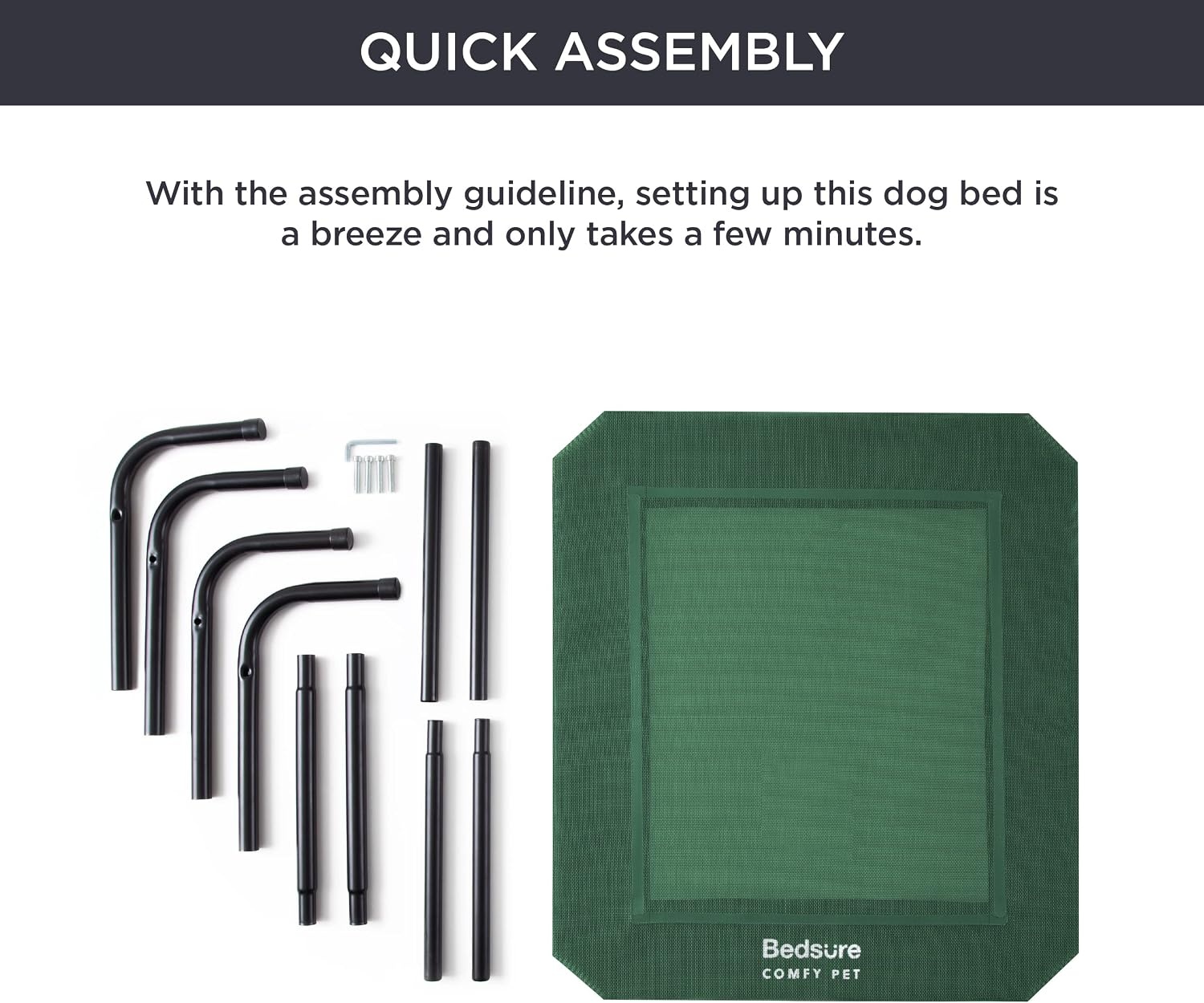 image:imageBedsure Outdoor Elevated Cooling Dog Bed Medium Size Dog 43in Terracotta Portable Raised Camping Pet Cot HammockBreathable Teslin MeshWeather ResistantFor Medium Pet Up to 65 lbsEasy to AssembleGreen