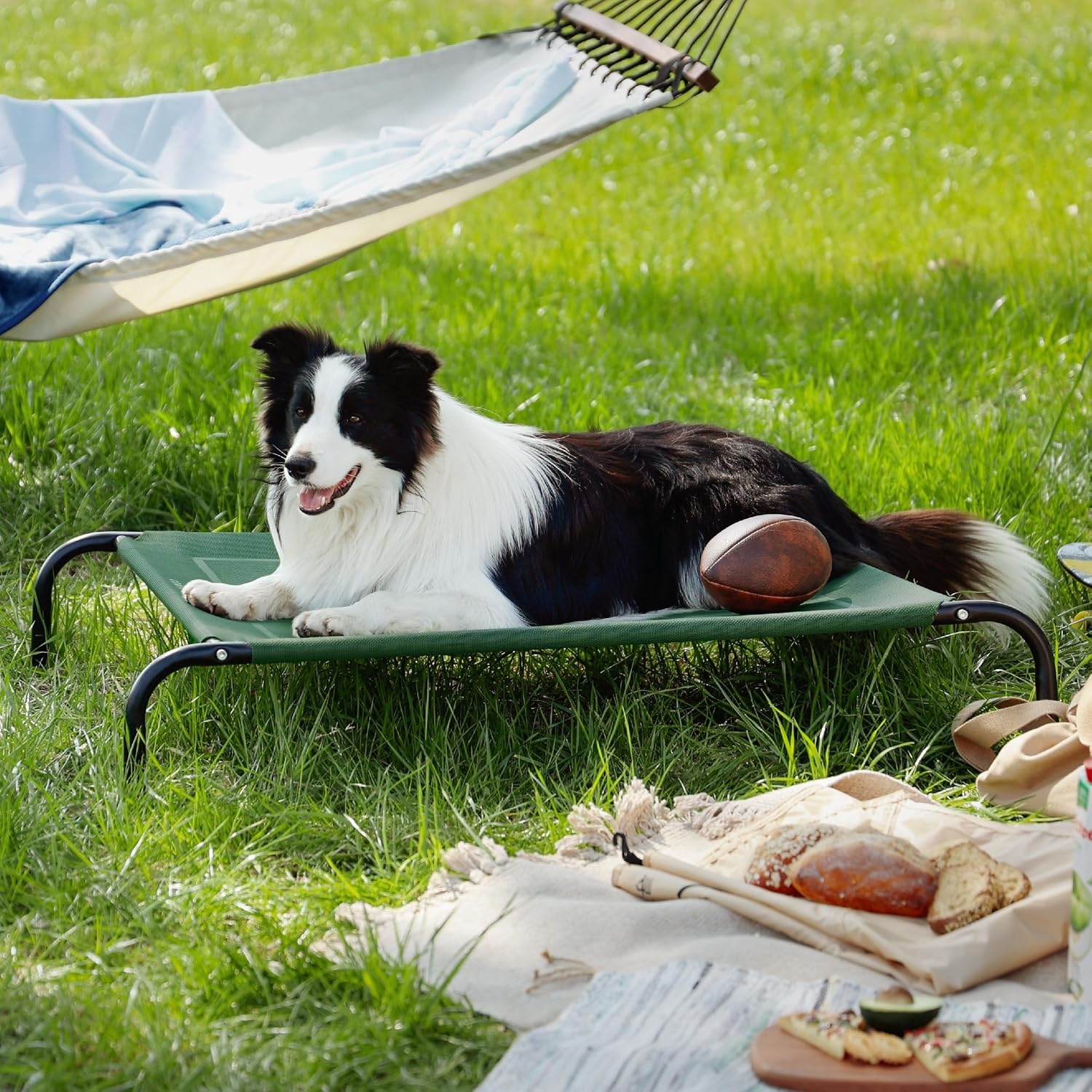 image:imageBedsure Outdoor Elevated Cooling Dog Bed Medium Size Dog 43in Terracotta Portable Raised Camping Pet Cot HammockBreathable Teslin MeshWeather ResistantFor Medium Pet Up to 65 lbsEasy to AssembleGreen