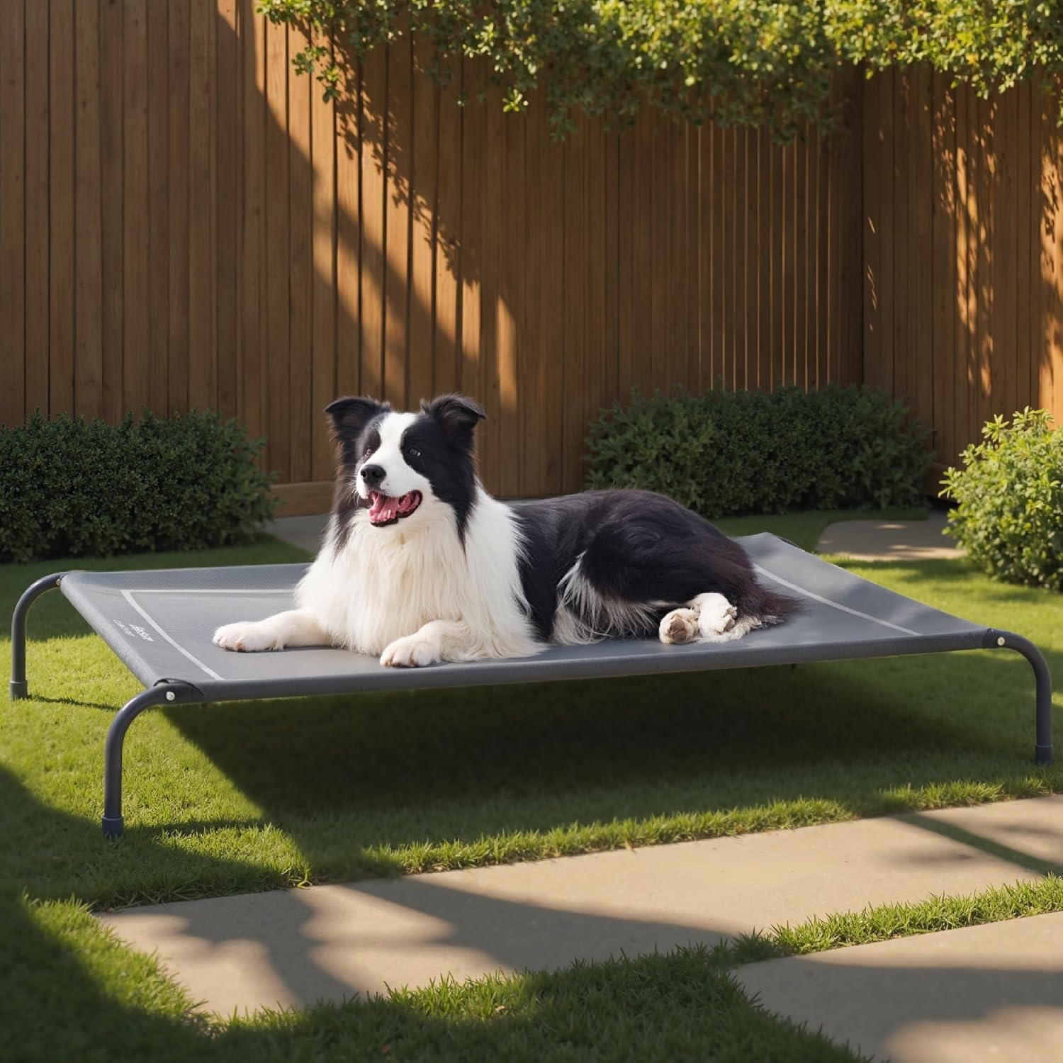 image:imageBedsure Outdoor Elevated Cooling Dog Bed Medium Size Dog 43in Terracotta Portable Raised Camping Pet Cot HammockBreathable Teslin MeshWeather ResistantFor Medium Pet Up to 65 lbsEasy to AssembleGrey
