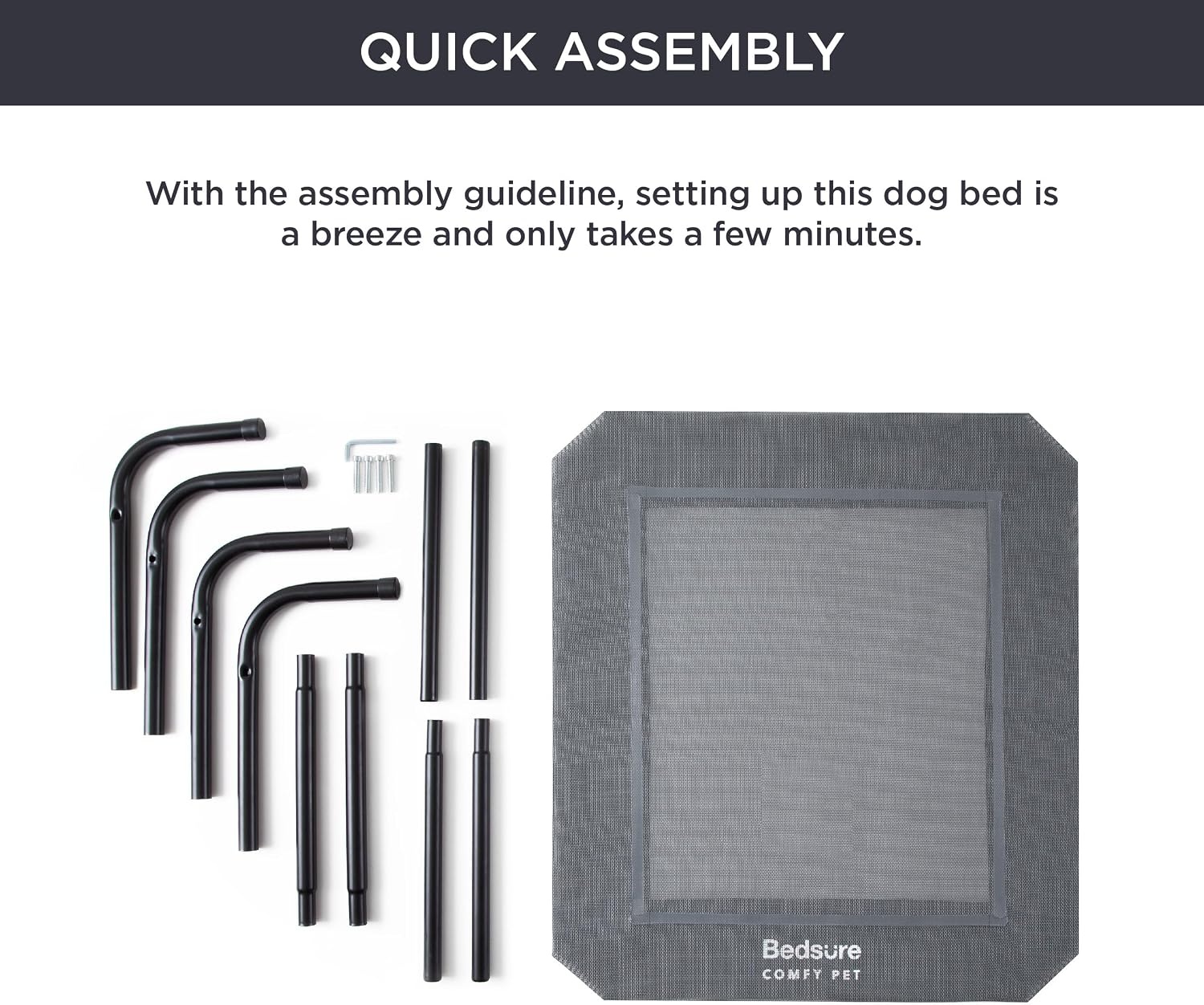 image:imageBedsure Outdoor Elevated Cooling Dog Bed Medium Size Dog 43in Terracotta Portable Raised Camping Pet Cot HammockBreathable Teslin MeshWeather ResistantFor Medium Pet Up to 65 lbsEasy to AssembleGrey