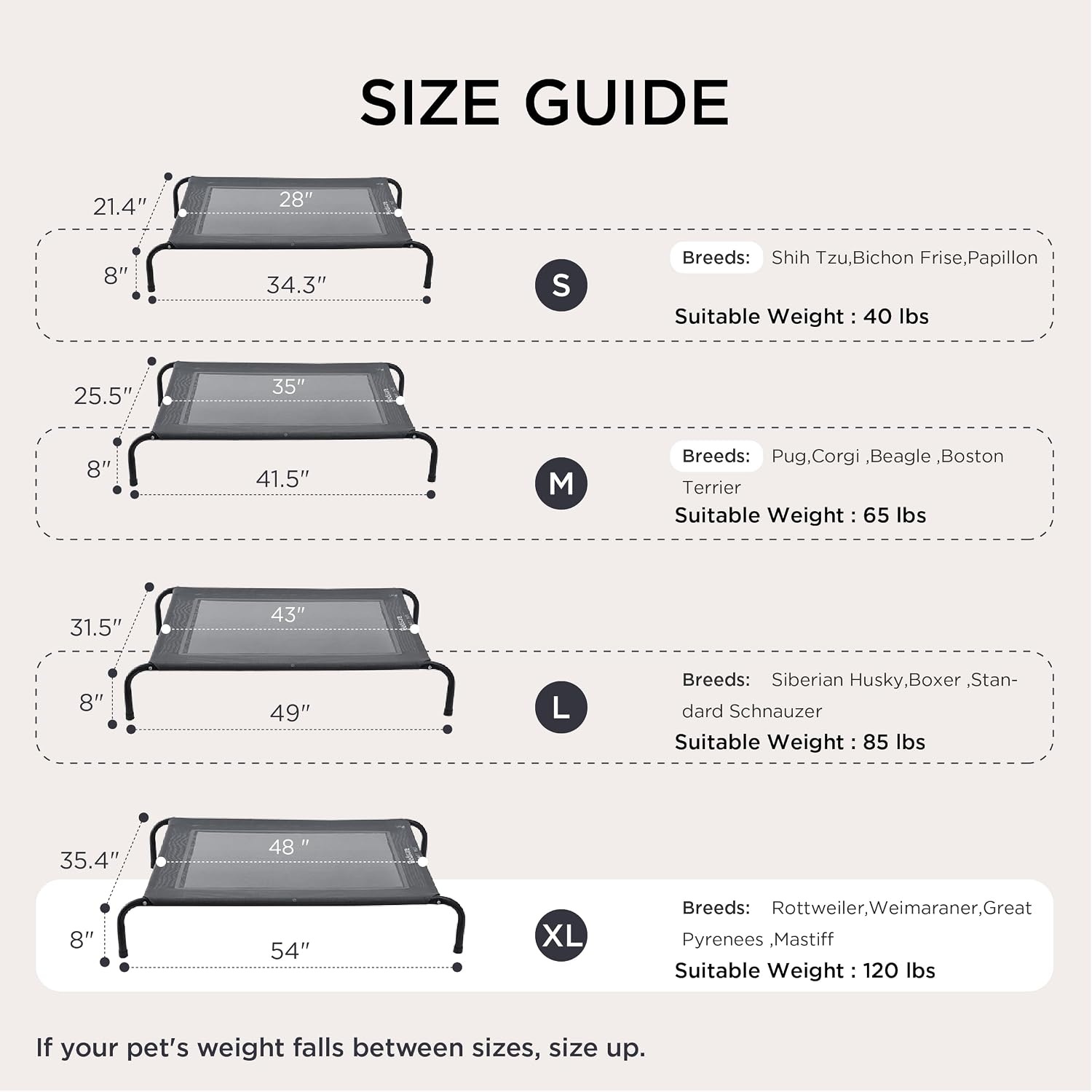image:imageBedsure Outdoor Elevated Cooling Dog Bed Medium Size Dog 43in Terracotta Portable Raised Camping Pet Cot HammockBreathable Teslin MeshWeather ResistantFor Medium Pet Up to 65 lbsEasy to AssembleTerracotta