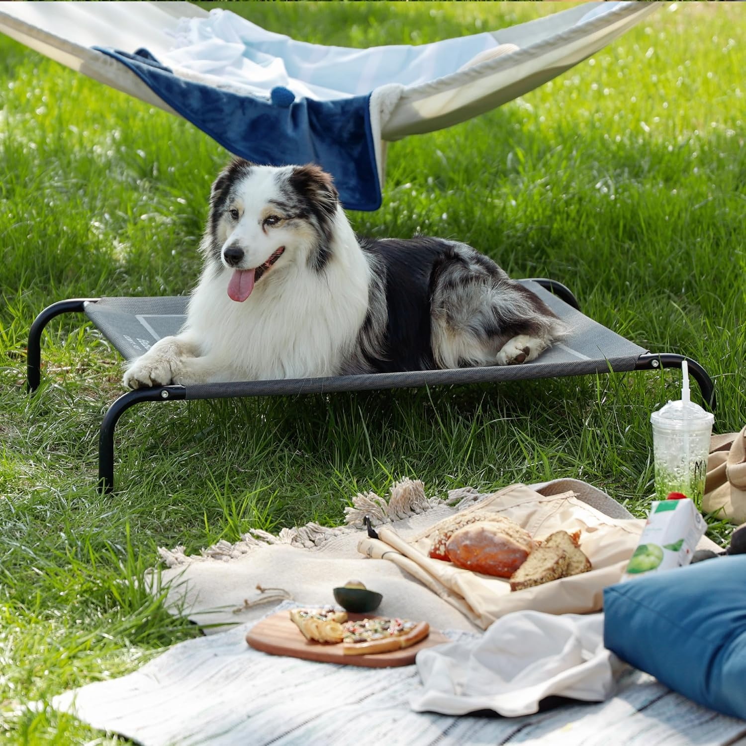 image:imageBedsure Outdoor Elevated Cooling Dog Bed Medium Size Dog 43in Terracotta Portable Raised Camping Pet Cot HammockBreathable Teslin MeshWeather ResistantFor Medium Pet Up to 65 lbsEasy to AssembleGrey