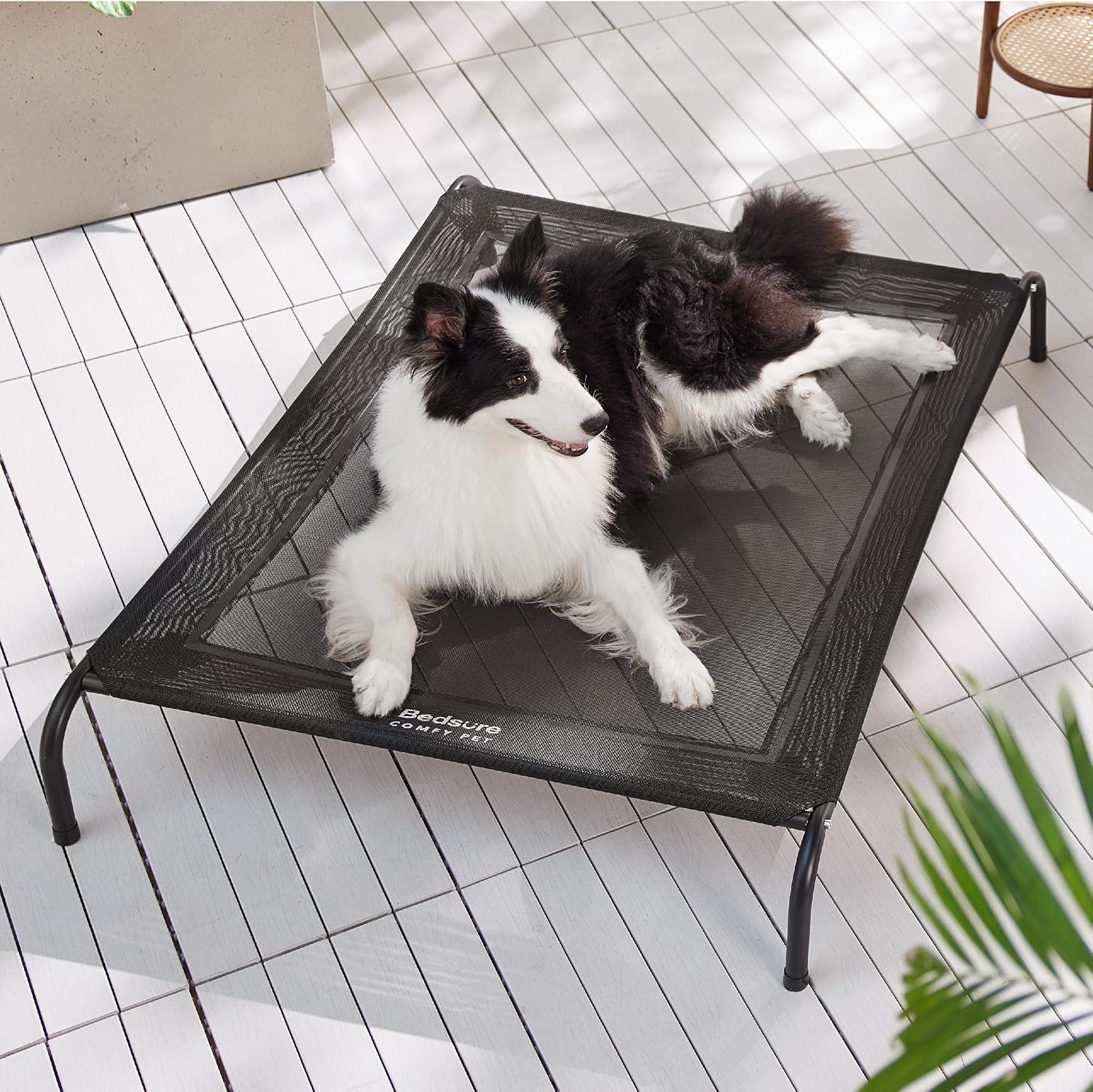image:imageBedsure Outdoor Elevated Cooling Dog Bed Medium Size Dog 43in Terracotta Portable Raised Camping Pet Cot HammockBreathable Teslin MeshWeather ResistantFor Medium Pet Up to 65 lbsEasy to AssembleBlack