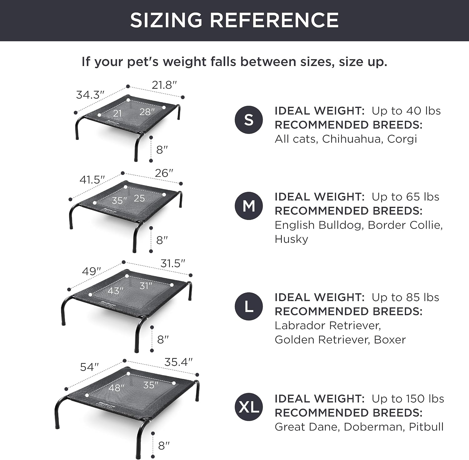 image:imageBedsure Outdoor Elevated Cooling Dog Bed Medium Size Dog 43in Terracotta Portable Raised Camping Pet Cot HammockBreathable Teslin MeshWeather ResistantFor Medium Pet Up to 65 lbsEasy to AssembleBlack