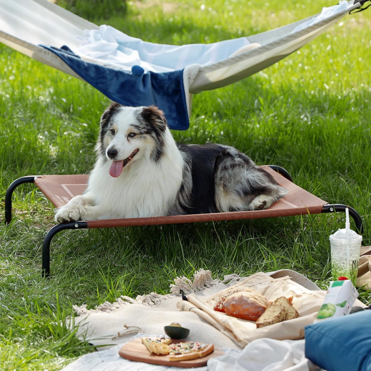 image:imageBedsure Outdoor Elevated Cooling Dog Bed Medium Size Dog 43in Terracotta Portable Raised Camping Pet Cot HammockBreathable Teslin MeshWeather ResistantFor Medium Pet Up to 65 lbsEasy to AssembleTerracotta