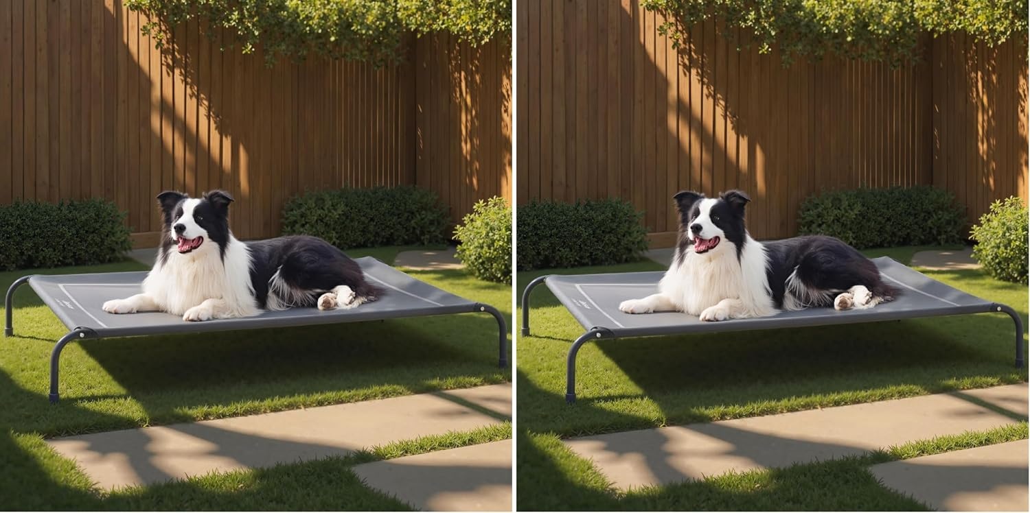 image:imageBedsure Outdoor Elevated Cooling Dog Bed Medium Size Dog 43in Terracotta Portable Raised Camping Pet Cot HammockBreathable Teslin MeshWeather ResistantFor Medium Pet Up to 65 lbsEasy to AssembleGrey