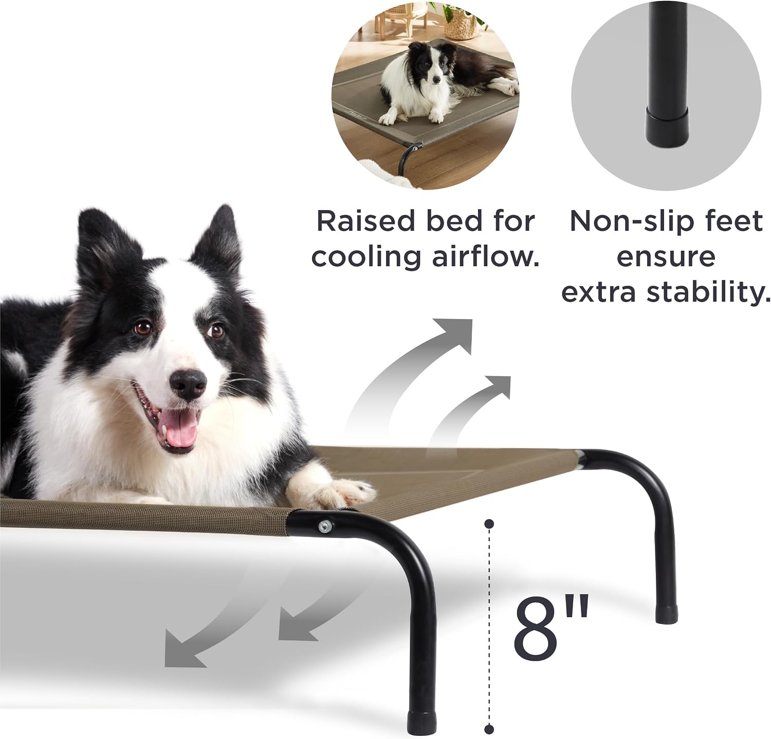 image:imageBedsure Outdoor Elevated Cooling Dog Bed Medium Size Dog 43in Terracotta Portable Raised Camping Pet Cot HammockBreathable Teslin MeshWeather ResistantFor Medium Pet Up to 65 lbsEasy to AssembleBrown
