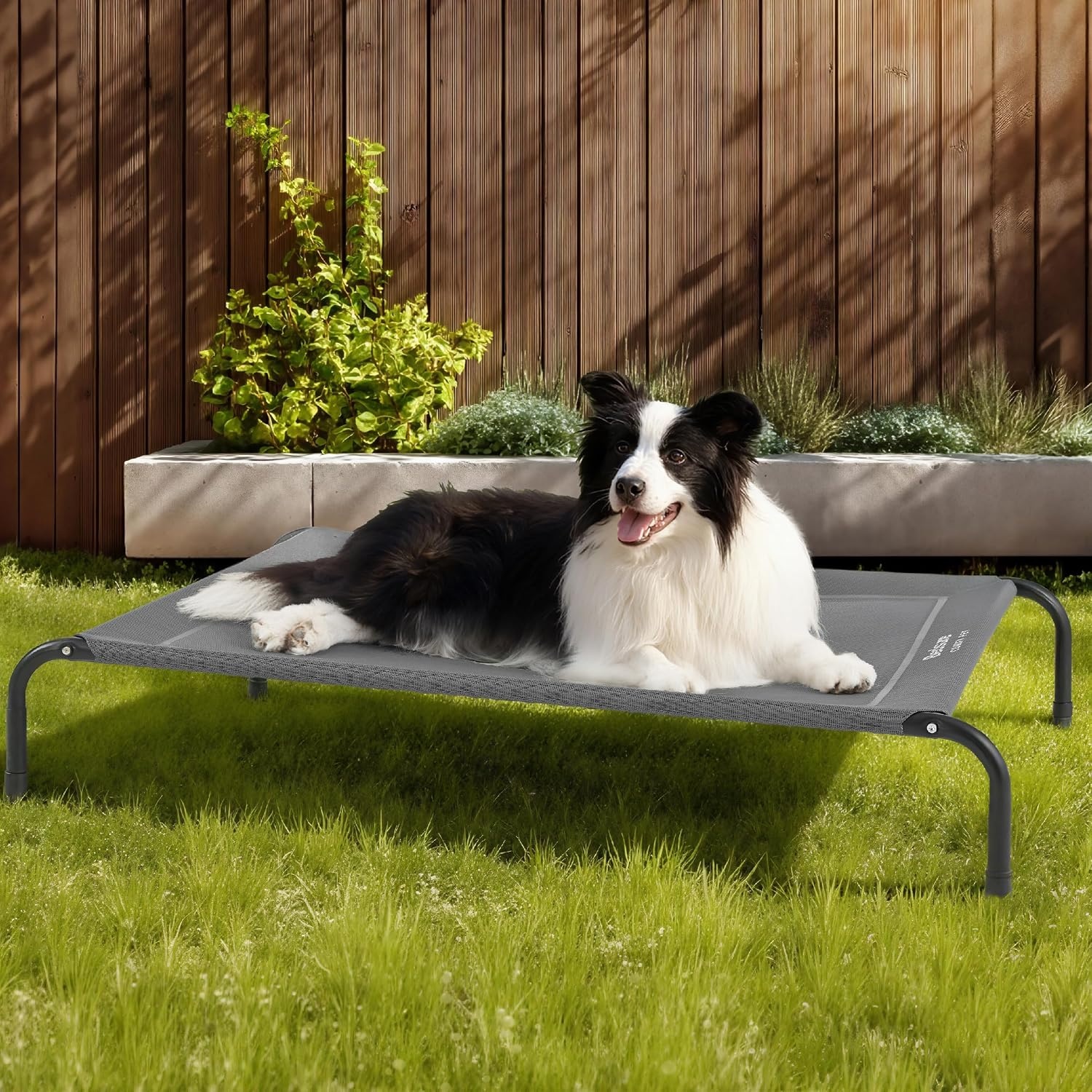 image:imageBedsure Outdoor Elevated Cooling Dog Bed Medium Size Dog 43in Terracotta Portable Raised Camping Pet Cot HammockBreathable Teslin MeshWeather ResistantFor Medium Pet Up to 65 lbsEasy to AssembleGrey