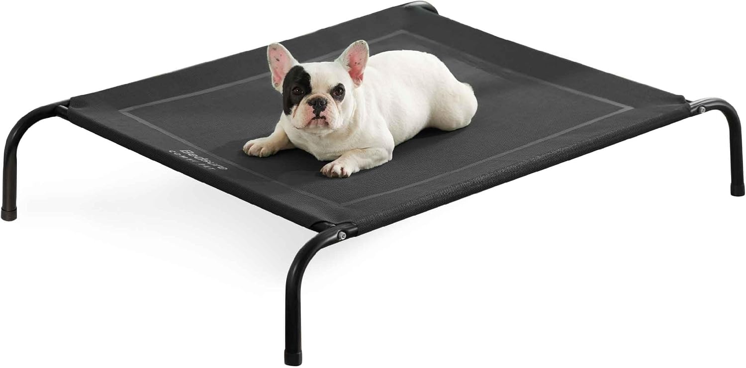 image:imageBedsure Outdoor Elevated Cooling Dog Bed Medium Size Dog 43in Terracotta Portable Raised Camping Pet Cot HammockBreathable Teslin MeshWeather ResistantFor Medium Pet Up to 65 lbsEasy to AssembleBlack