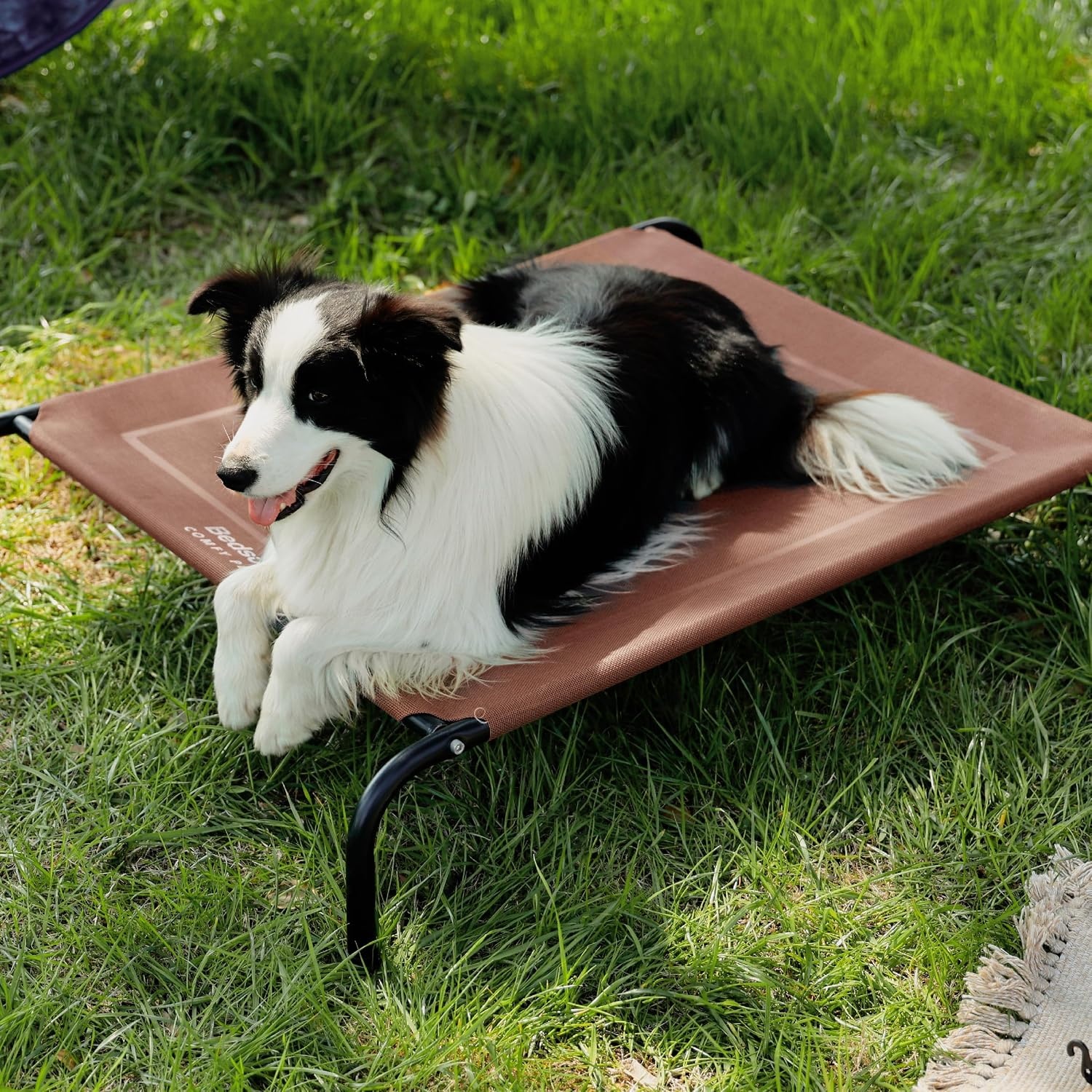 image:imageBedsure Outdoor Elevated Cooling Dog Bed Medium Size Dog 43in Terracotta Portable Raised Camping Pet Cot HammockBreathable Teslin MeshWeather ResistantFor Medium Pet Up to 65 lbsEasy to AssembleTerracotta