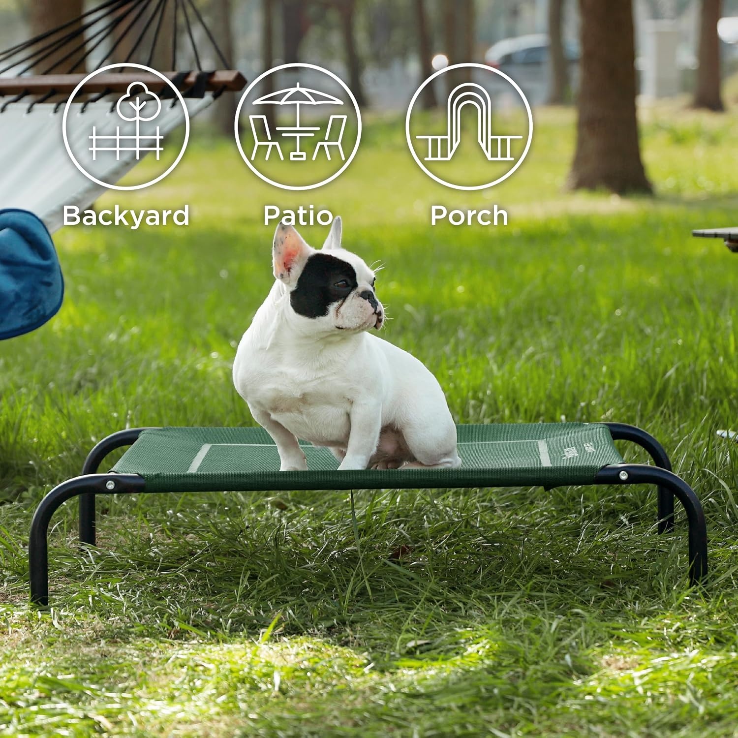 image:imageBedsure Outdoor Elevated Cooling Dog Bed Medium Size Dog 43in Terracotta Portable Raised Camping Pet Cot HammockBreathable Teslin MeshWeather ResistantFor Medium Pet Up to 65 lbsEasy to AssembleGreen
